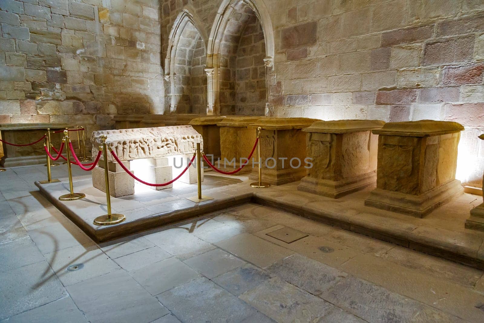 Royal tombs in Santa Maria la Real monastery, Najera, La Rioja, Spain