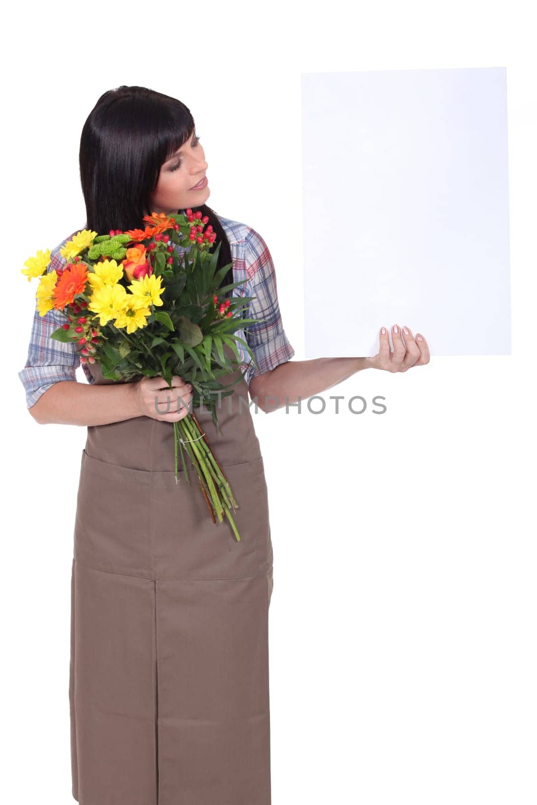 woman holding flowers