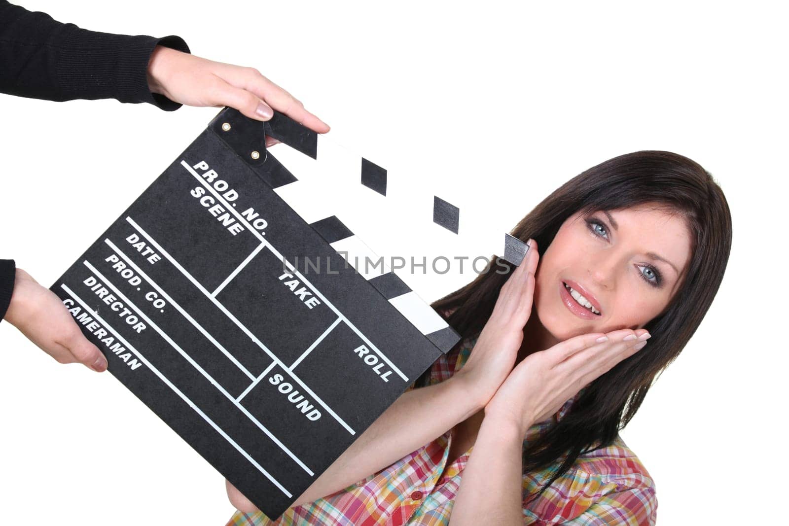 Actress preparing for the next take in filming