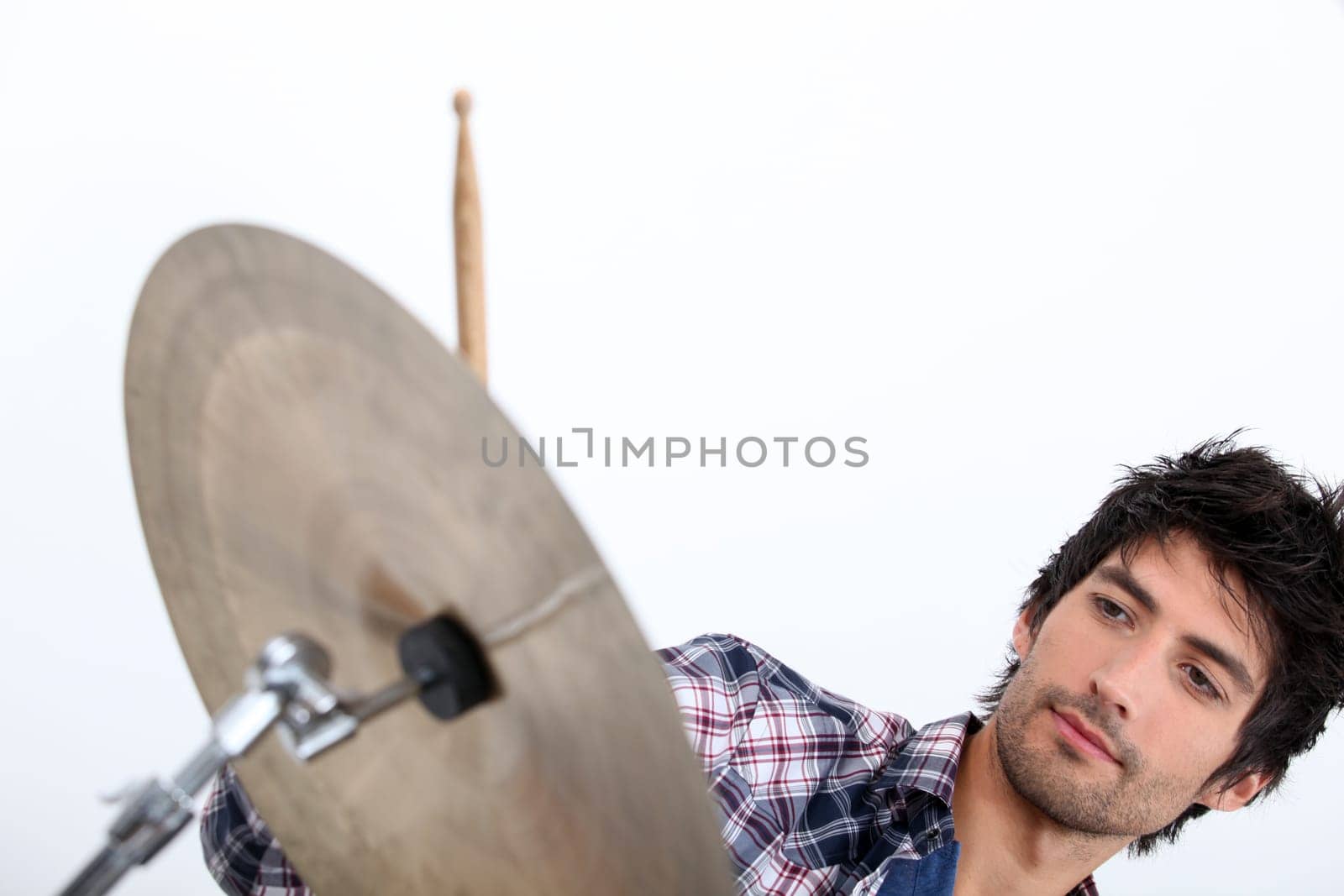 Cool male drummer