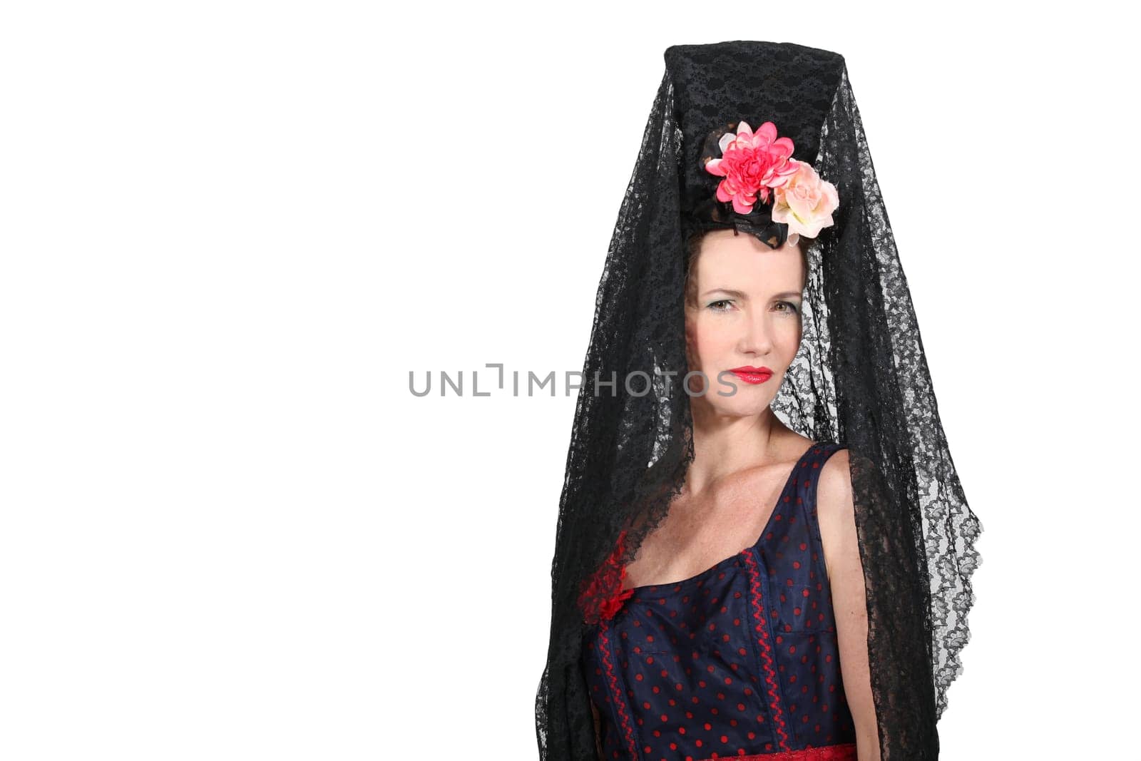 Woman wearing traditional Spanish mantilla