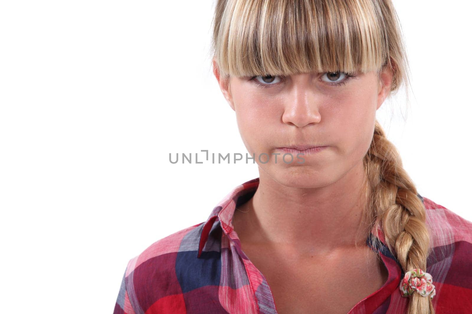 Girl pulling a face