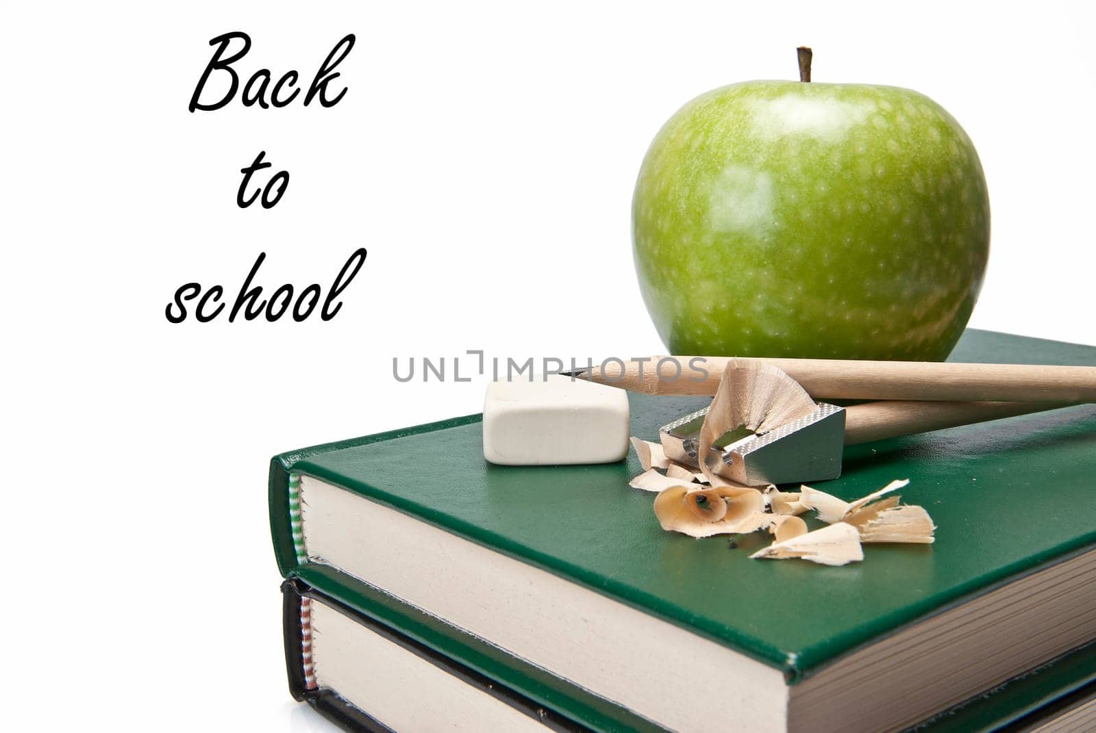 Still life about back to school with school supplies.