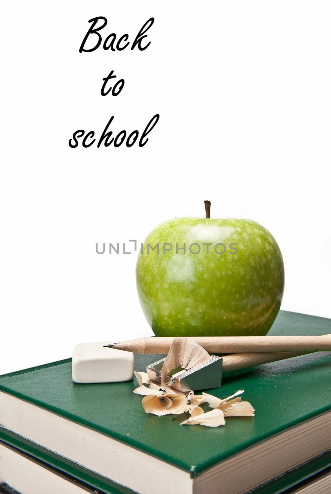 Still life about back to school with school supplies.