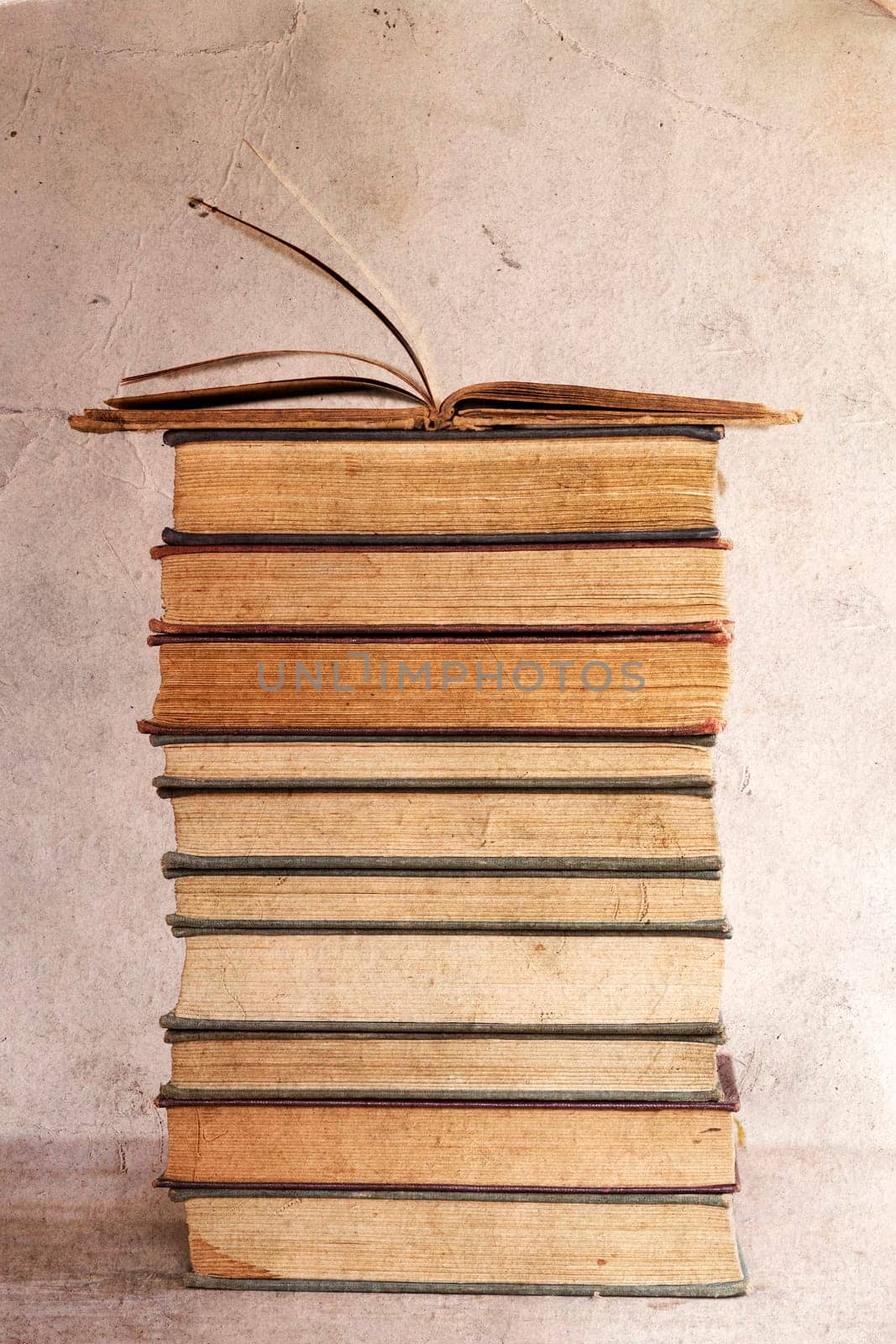 Pile of old books - vintage photo