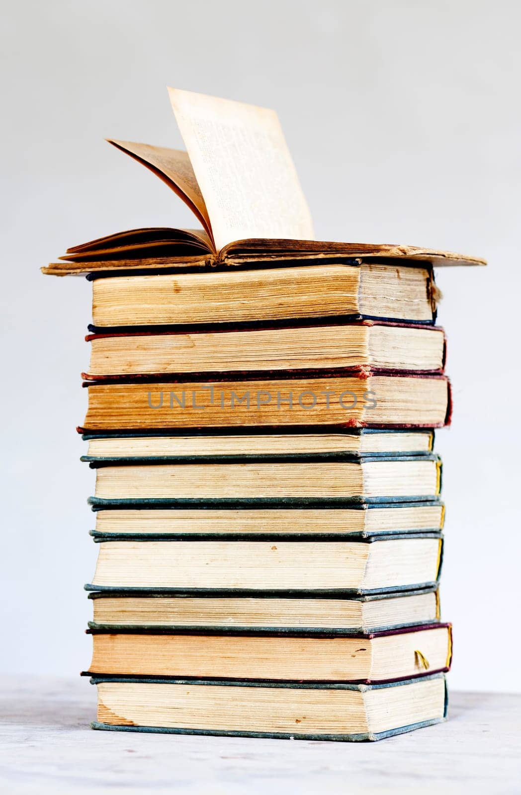 Pile of old books - vintage photo