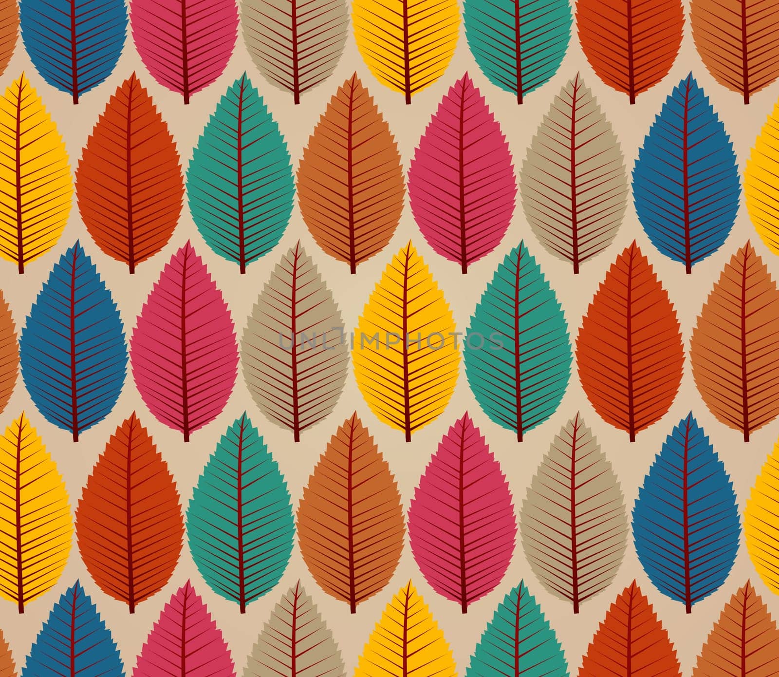Colorful autumn tree leaves seamless pattern background. EPS10 vector file with transparency organized in layers for easy editing.