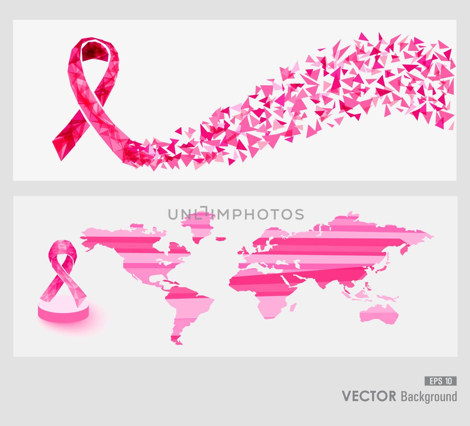 Global collaboration breast cancer awareness web banners