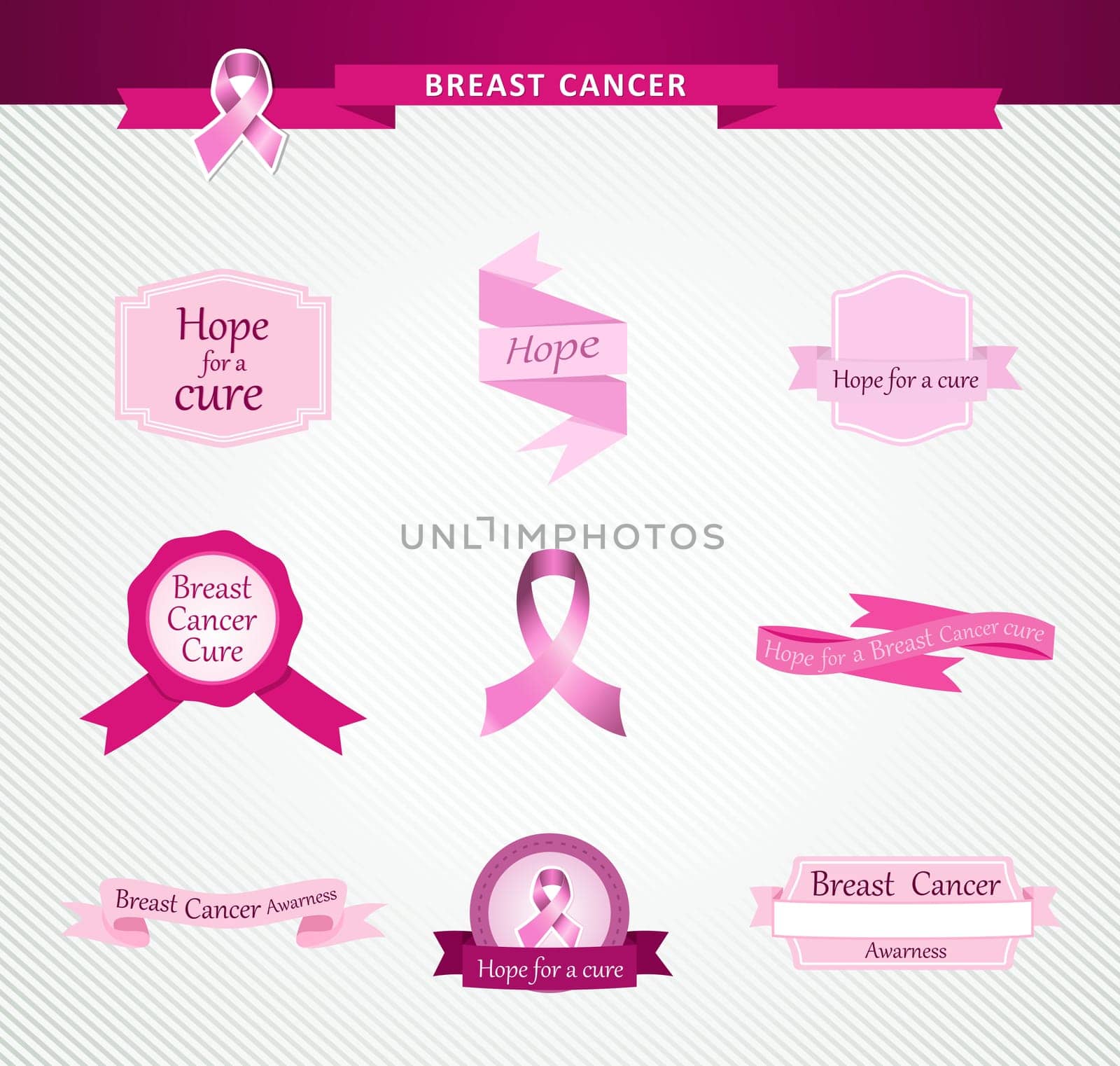 Global collaboration breast cancer awareness concept illustration