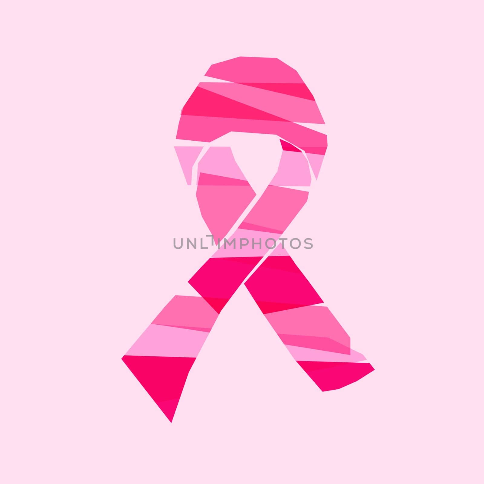 Breast cancer awareness ribbon symbol made with transparent laces background illustration. EPS10 vector file with transparency organized in layers for easy editing.