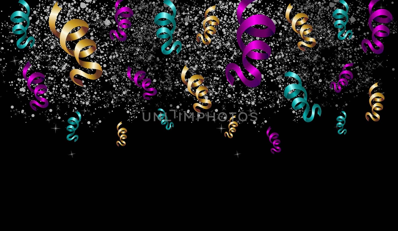 Halloween celebration with ribbons and confetti template background. Vector file organized in layers for easy editing.