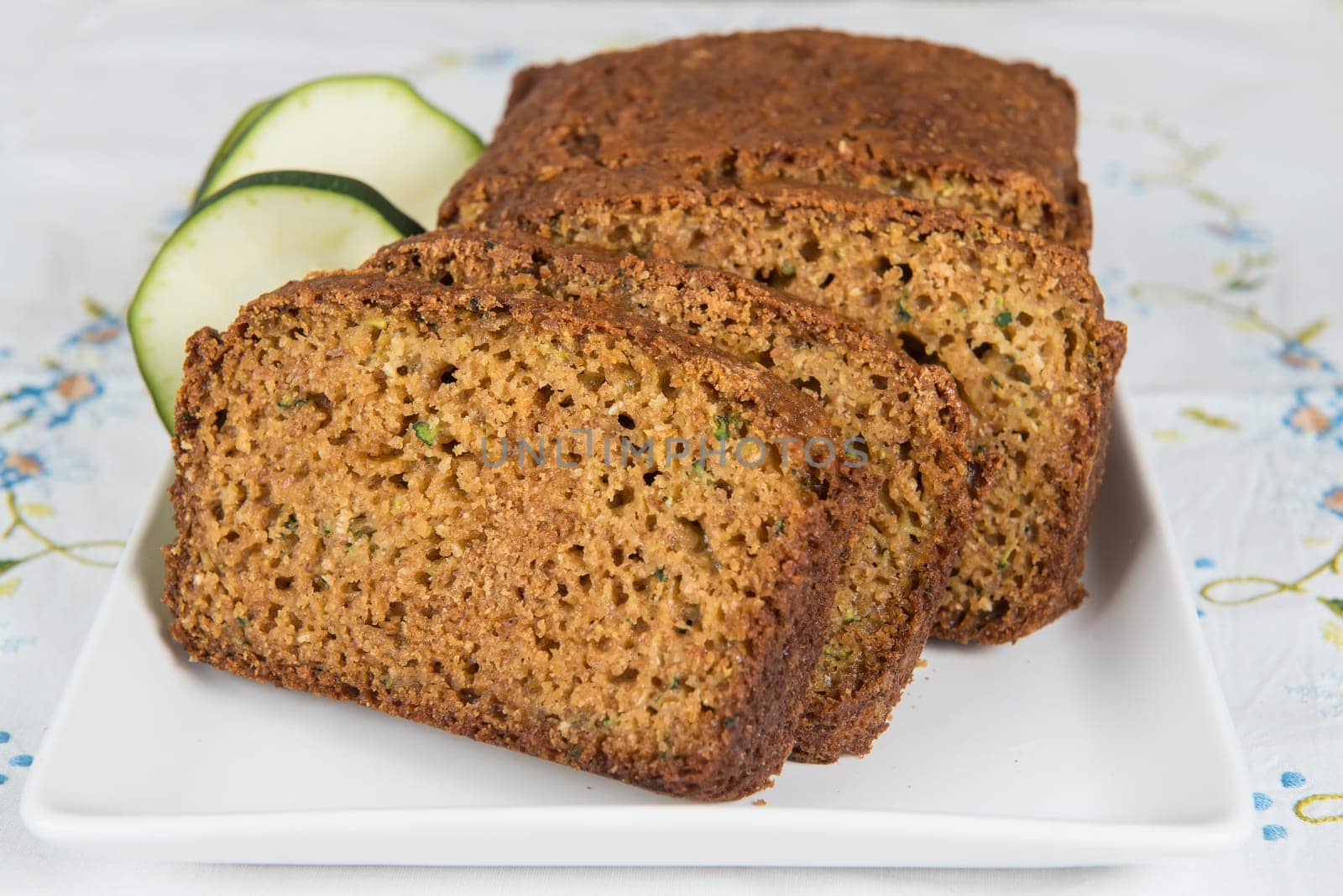Vegetarian cake made of zucchini, ginger and lemon peel