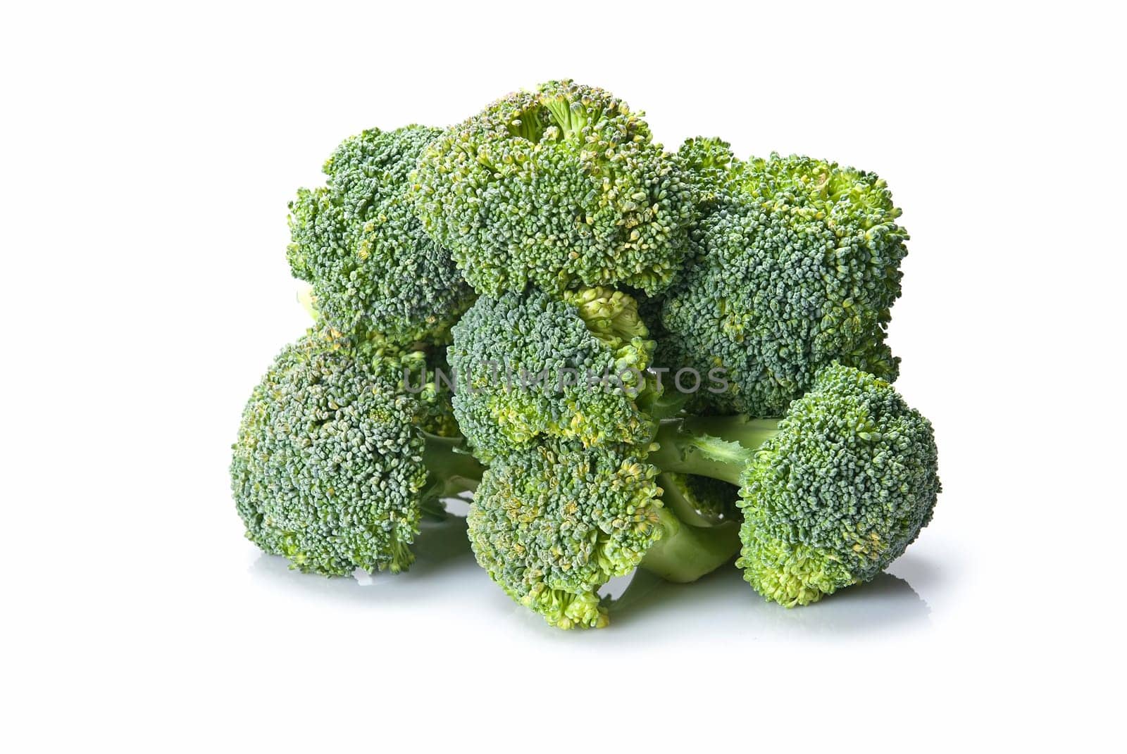 Fresh broccoli isolated over a white background.