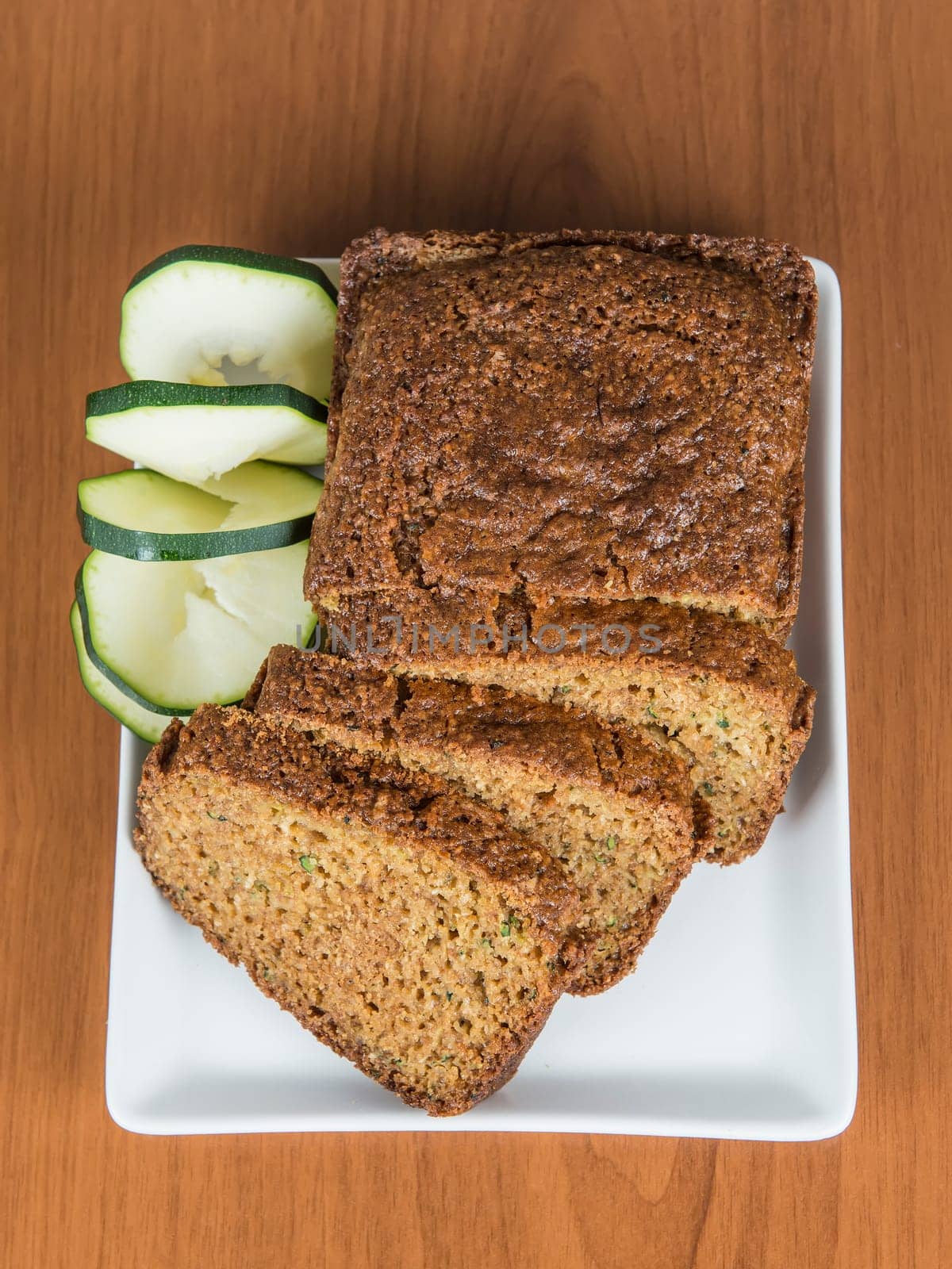 Vegetarian cake made of zucchini, ginger and lemon peel