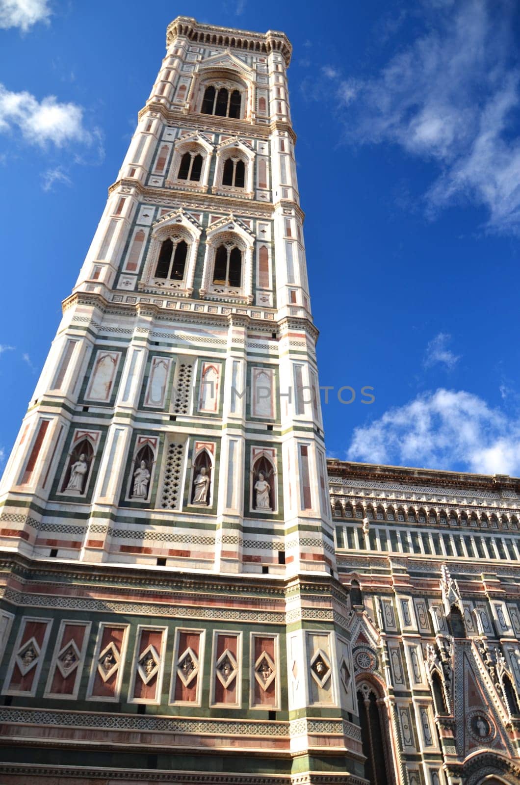 Spectacular view of famous marble cathedral Santa Maria del Fiore in Florence, Italy