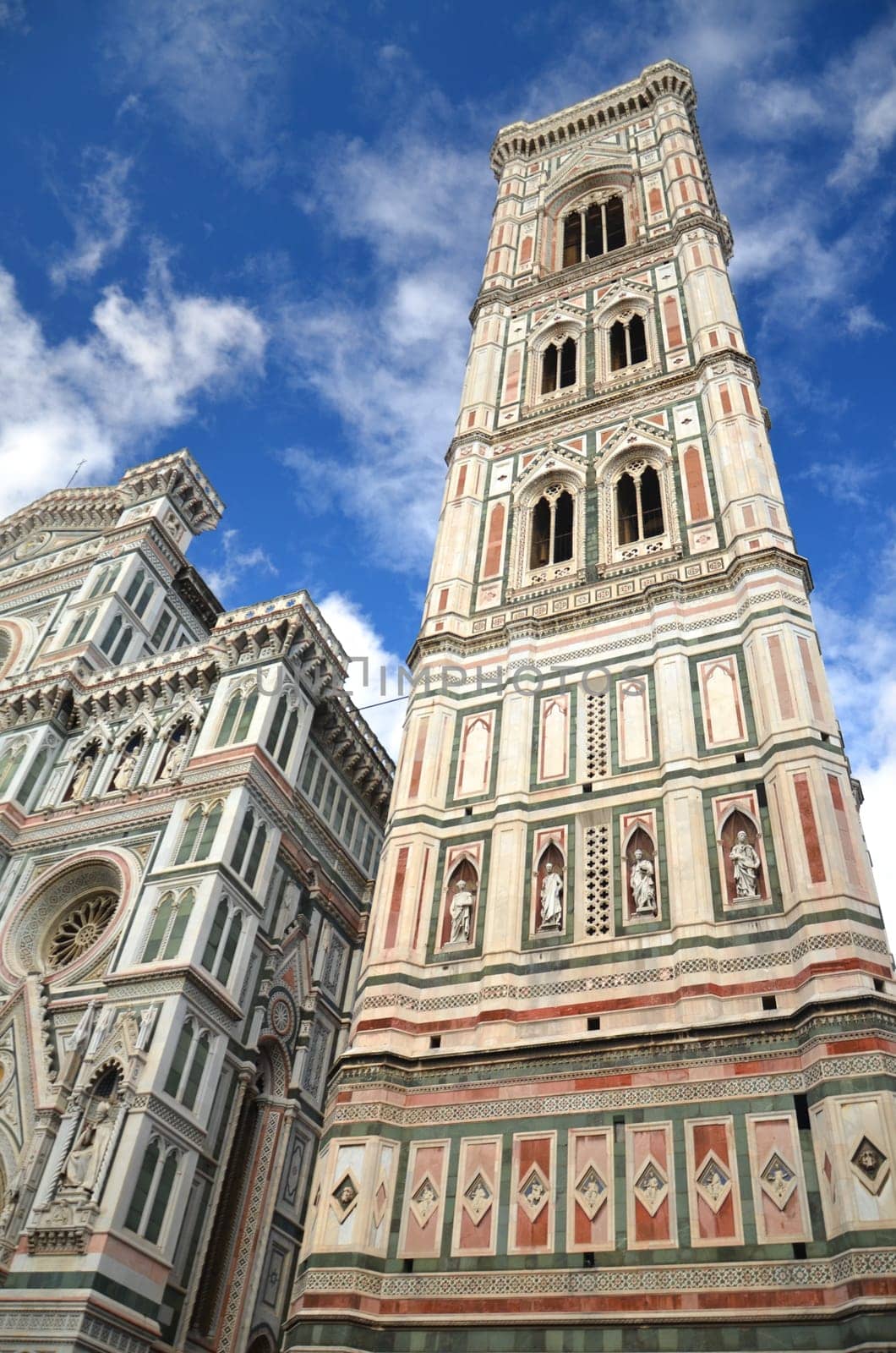Spectacular view of famous marble cathedral Santa Maria del Fiore in Florence, Italy