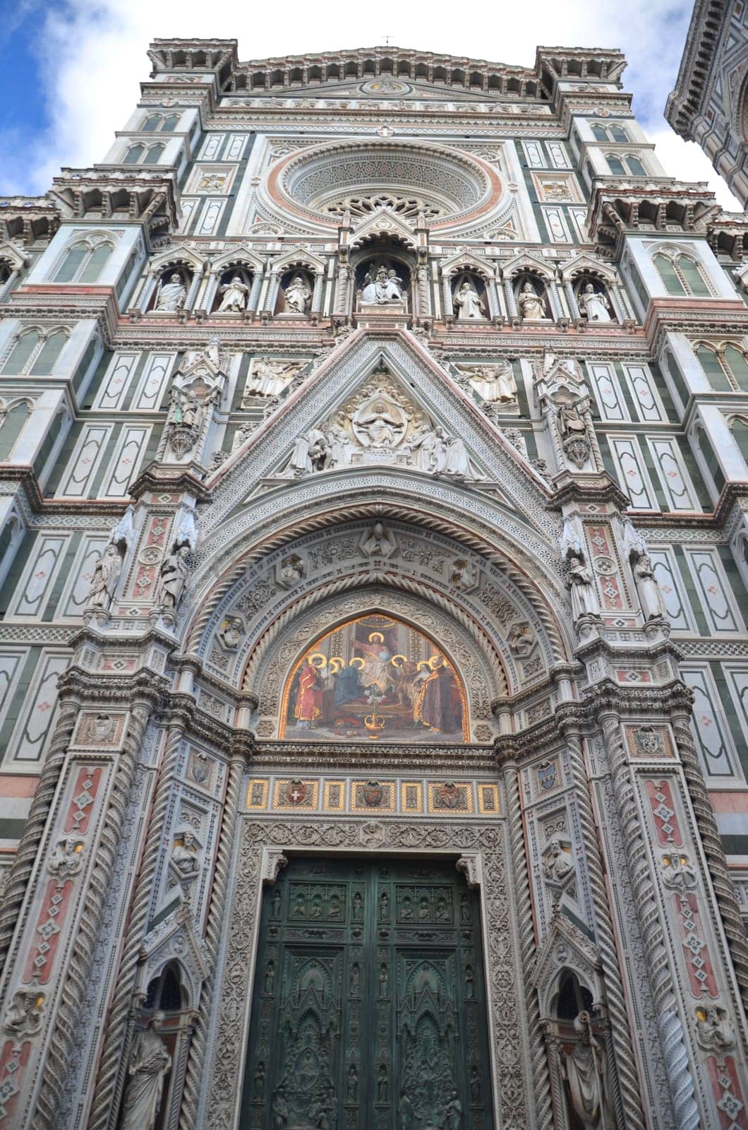 Spectacular view of famous marble cathedral Santa Maria del Fiore in Florence, Italy