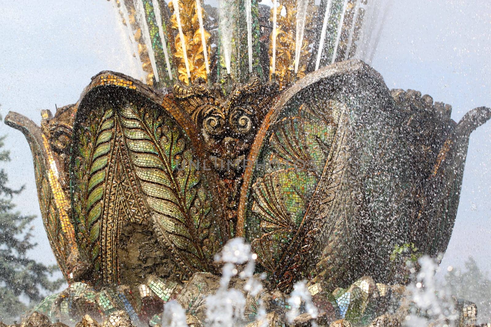 Fountain Stone flower exhibition in Moscow at ENEA