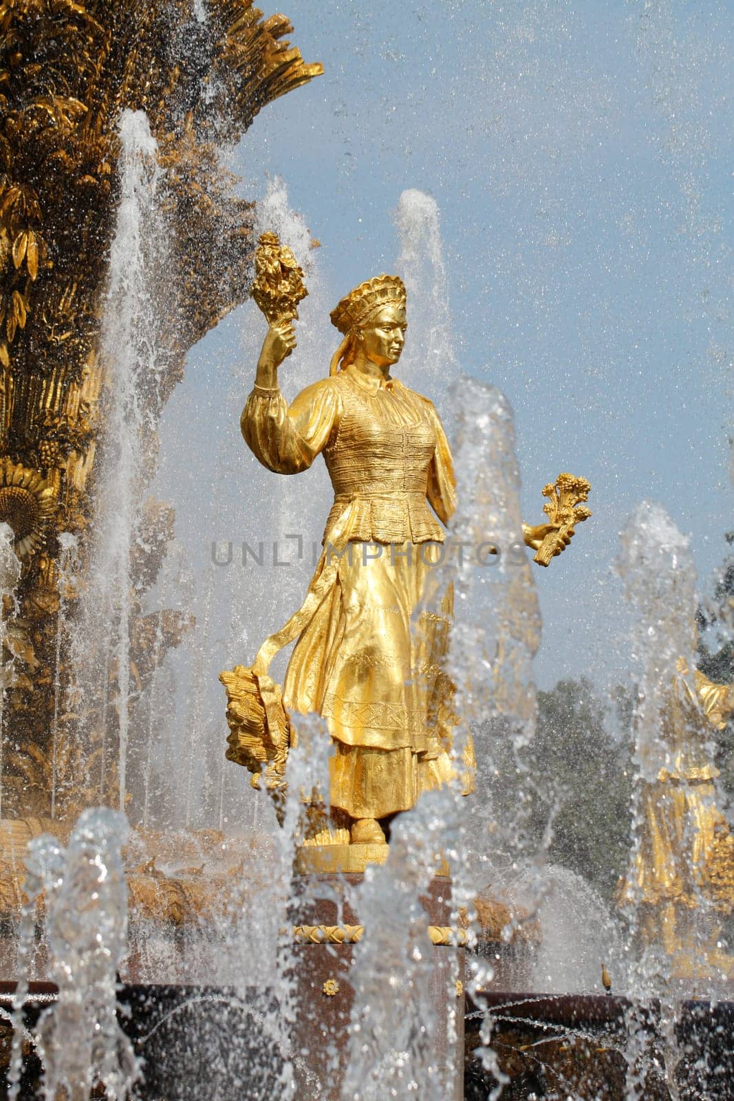 Girl with a fountain of friendship of peoples Lithuania