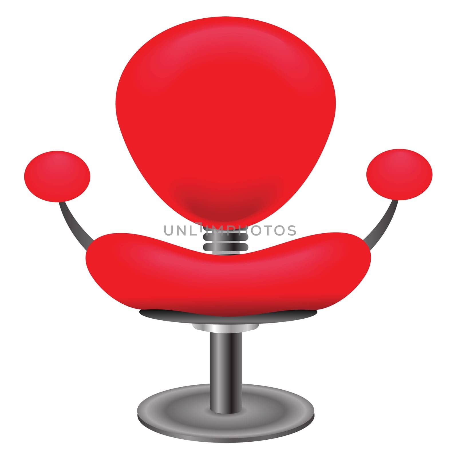 colorful illustration with red chair on white background