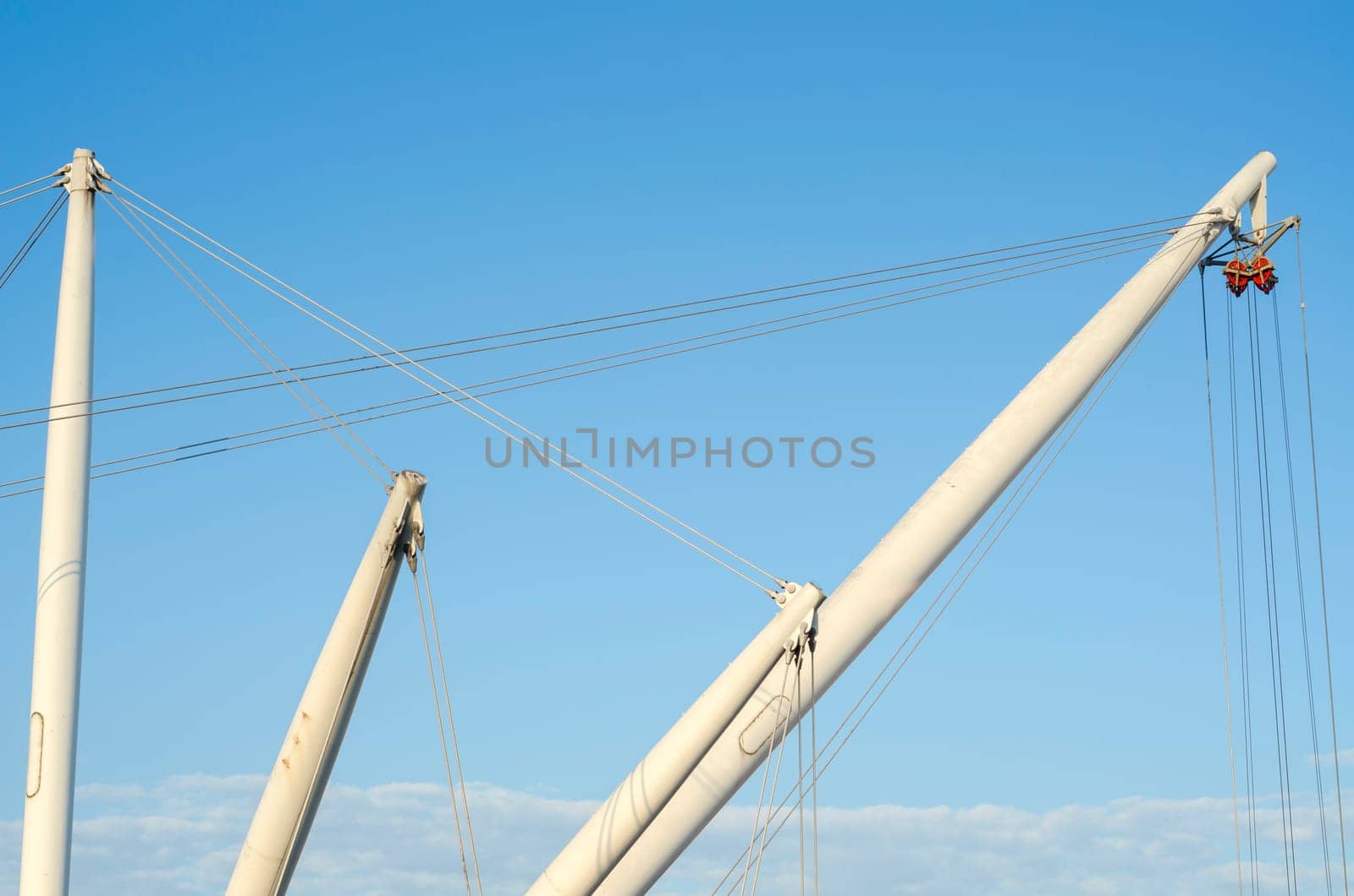 detail of the derrick to the ancient port of Genoa