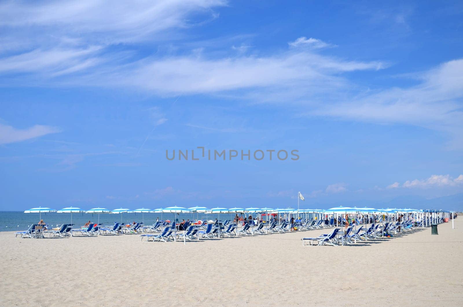 Picturesque view on Italian sandy beach Marina di Vecchiano nearby Pisa, Tuscany – Italy