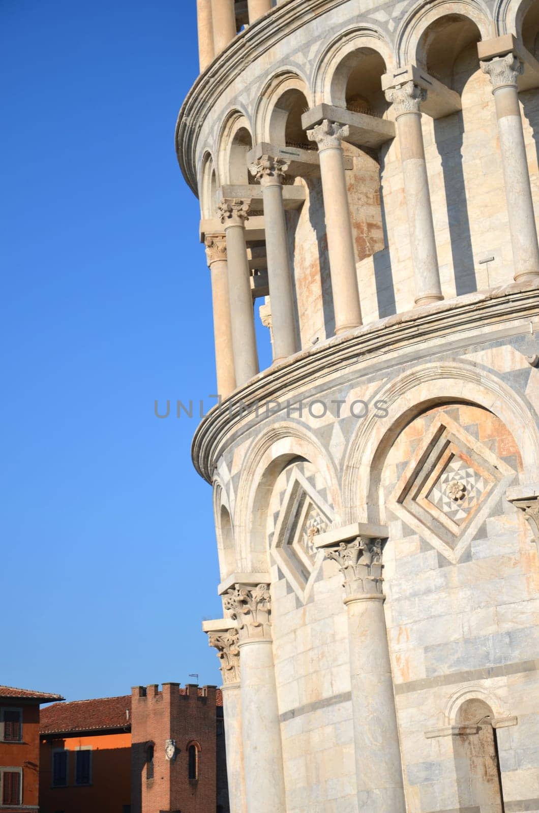 The famous Leaning Tower on Square of Miracles in Pisa, Tuscany - Italy