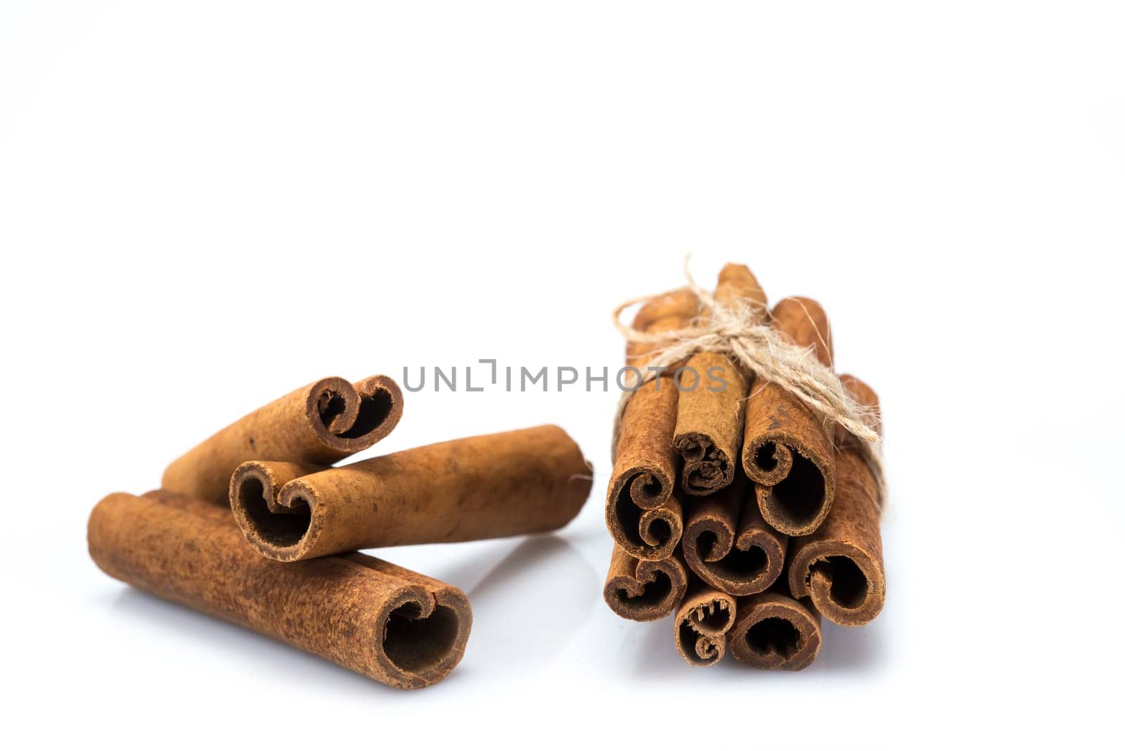 Cinnamon sticks isolated over a white background