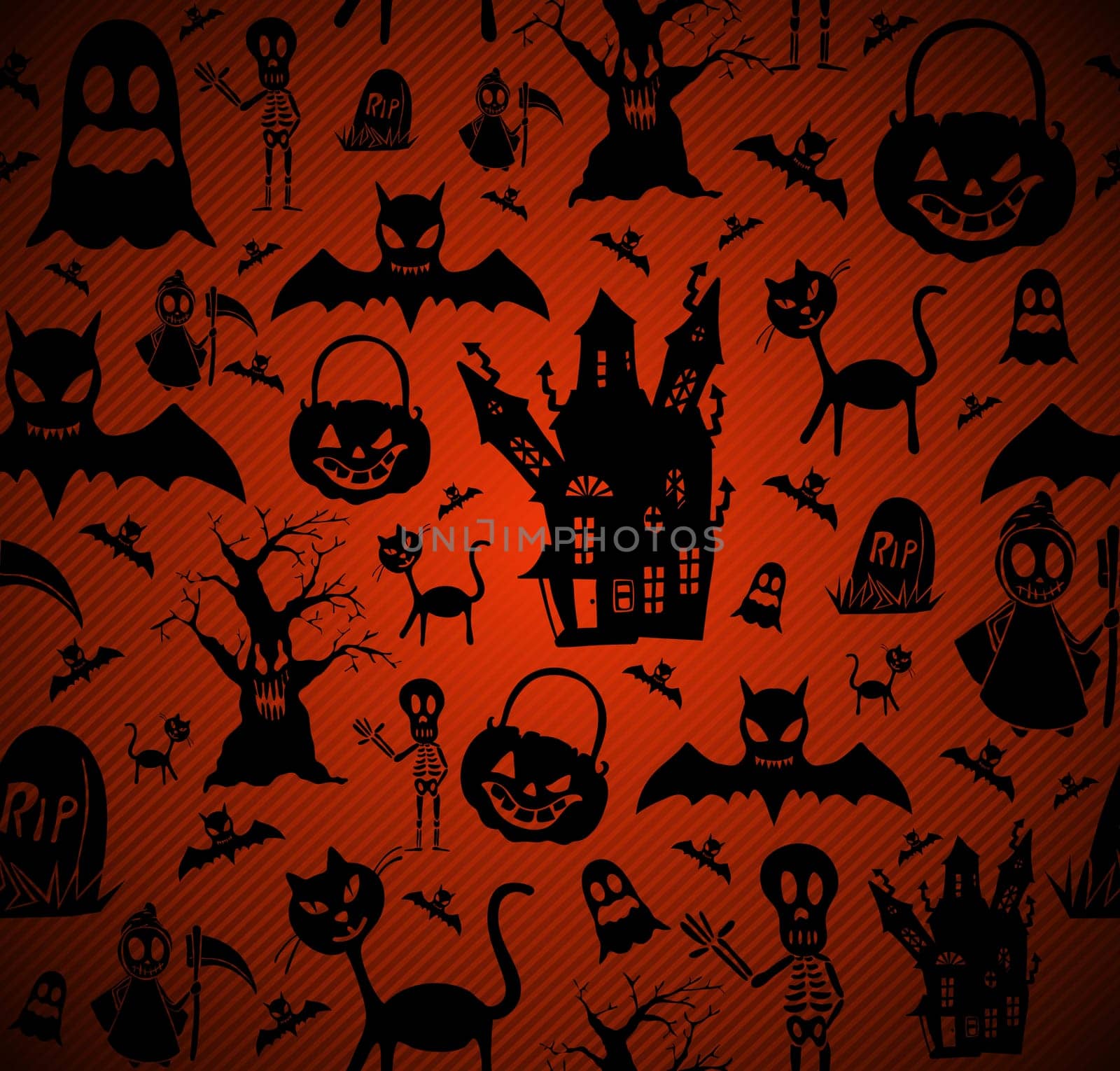 Happy Halloween elements seamless pattern background. EPS10 Vector file organized in layers for easy editing.