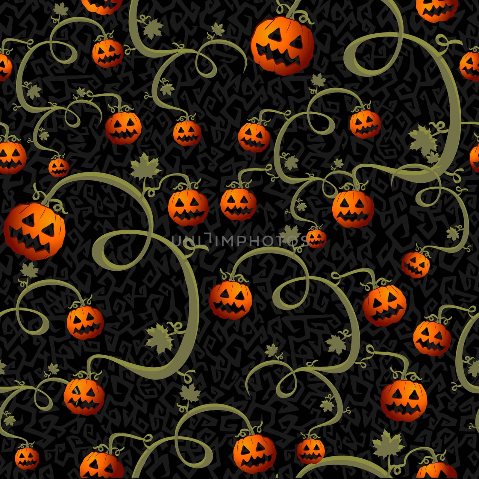 Halloween spooky pumpkins lanterns seamless pattern background. EPS10 vector file organized in layers for easy editing.