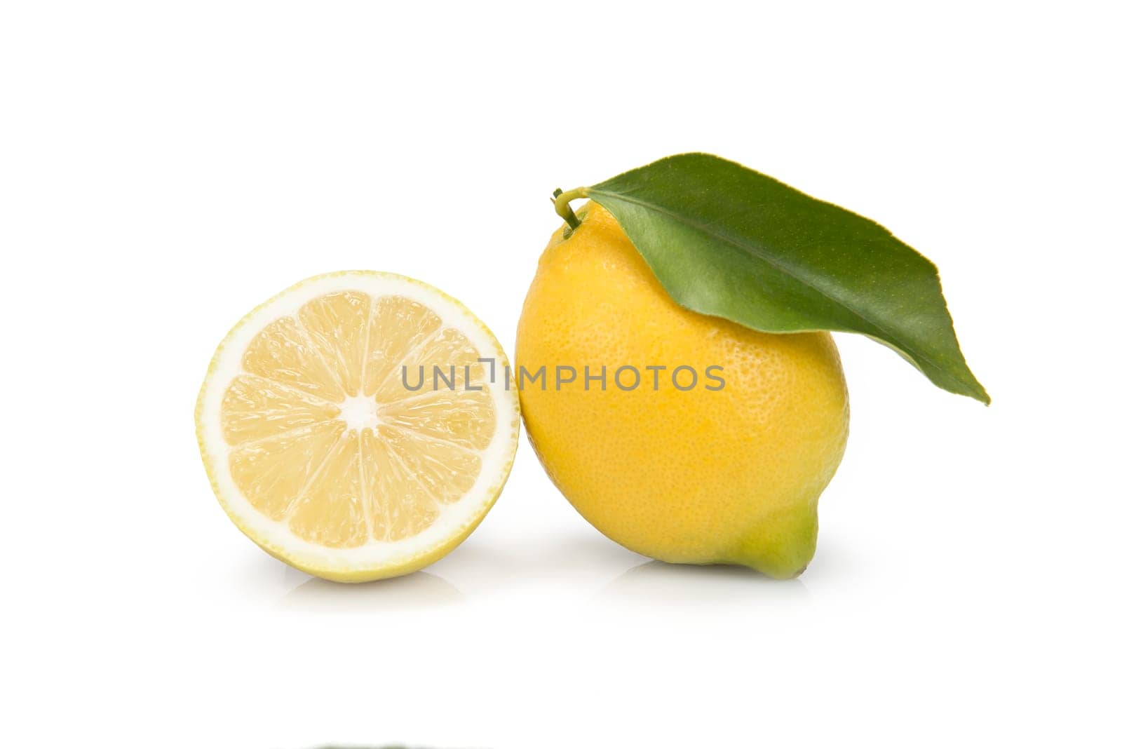Fresh lemons isolated on a white background