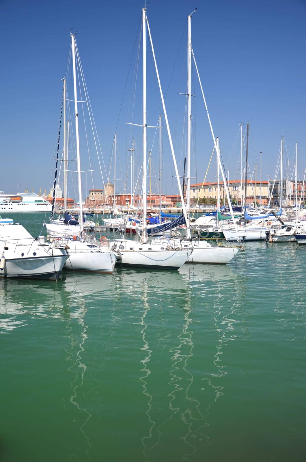 Yachts in marina in Livorno, Italy