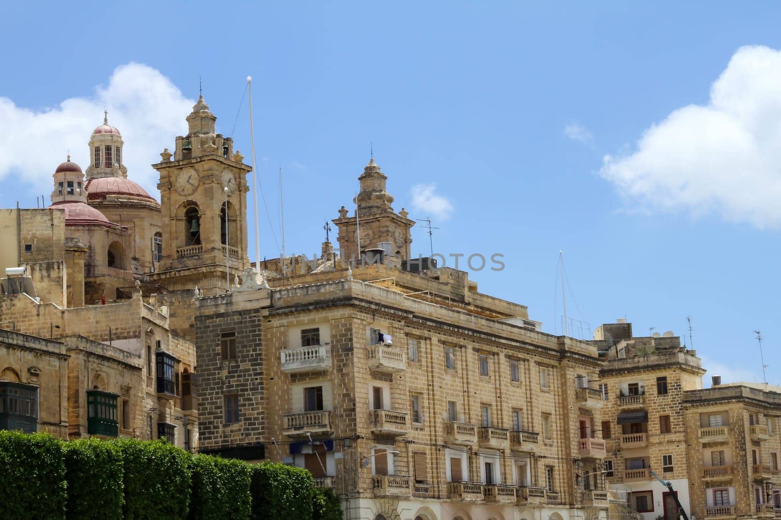 Facade in Birgu (Vittoriosa), Malta.