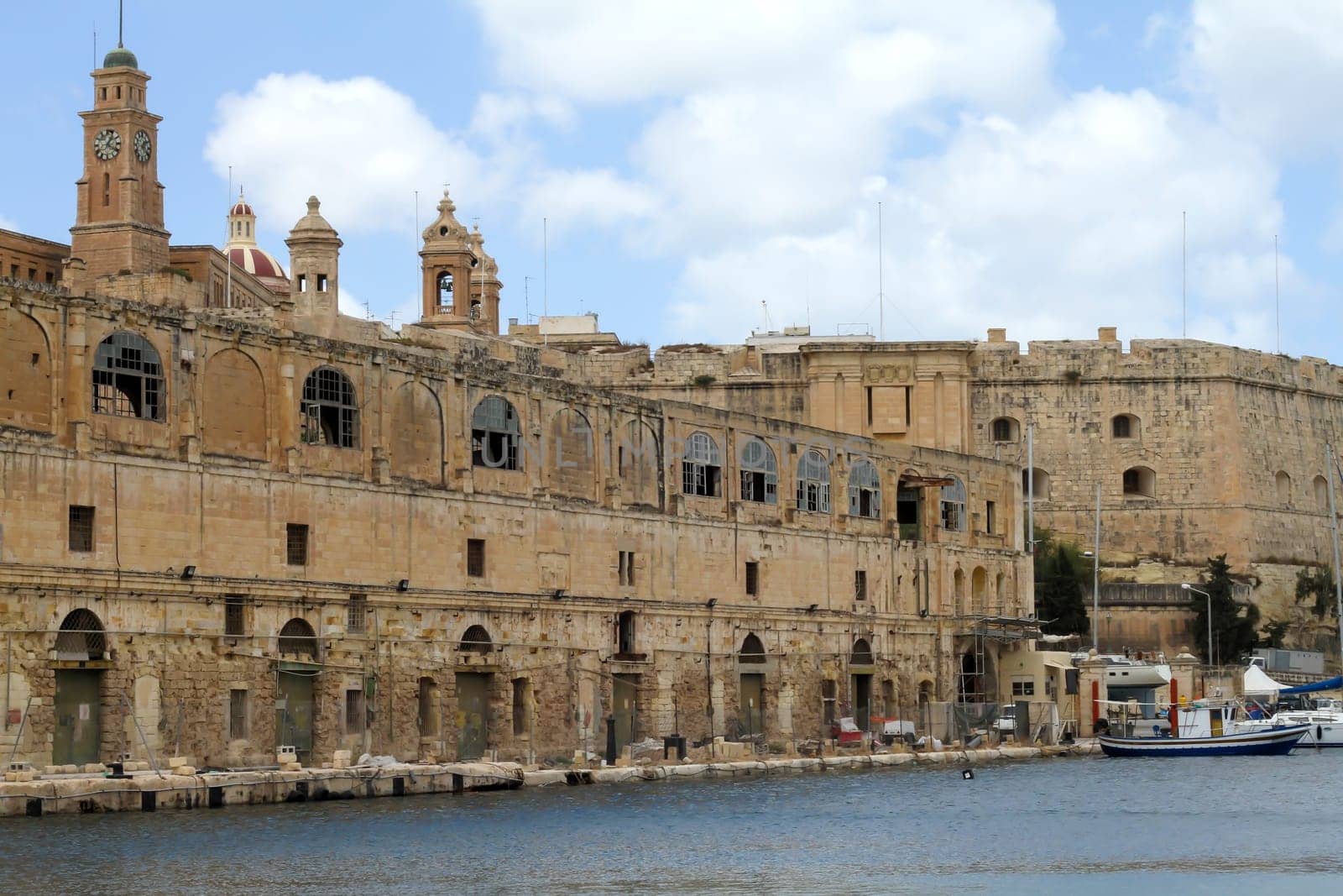 Facade in Senglea, Grand Harbour Area, Malta.