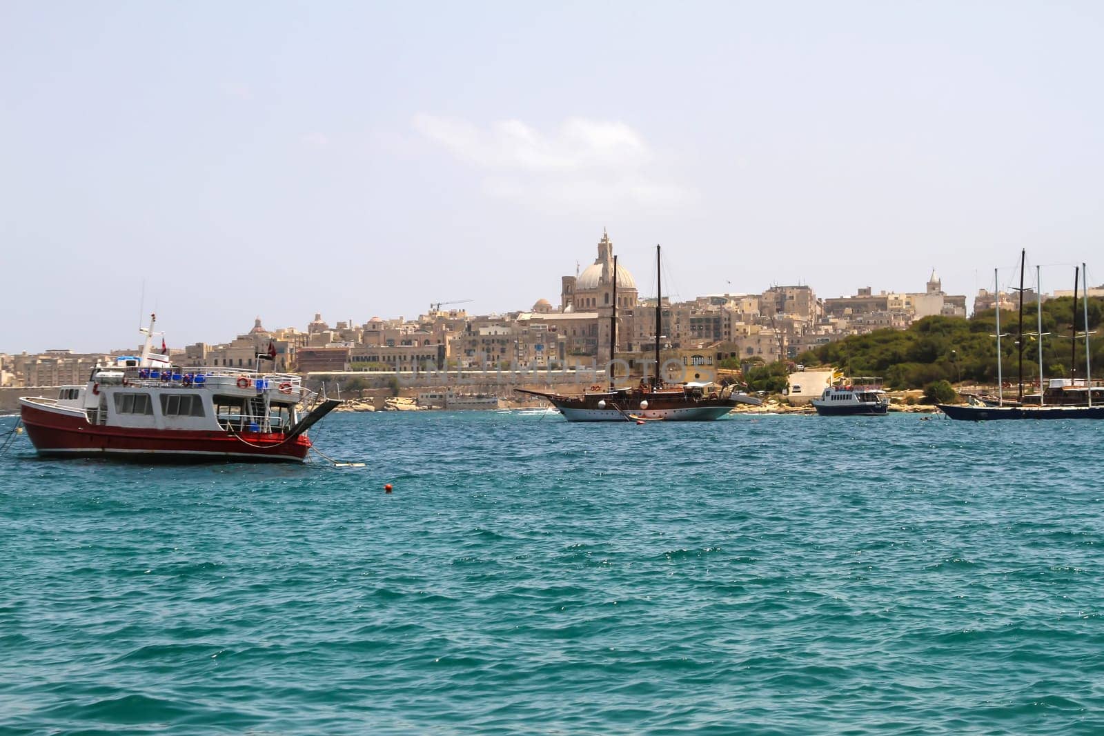 Panorama of Valletta, the capital of Malta .