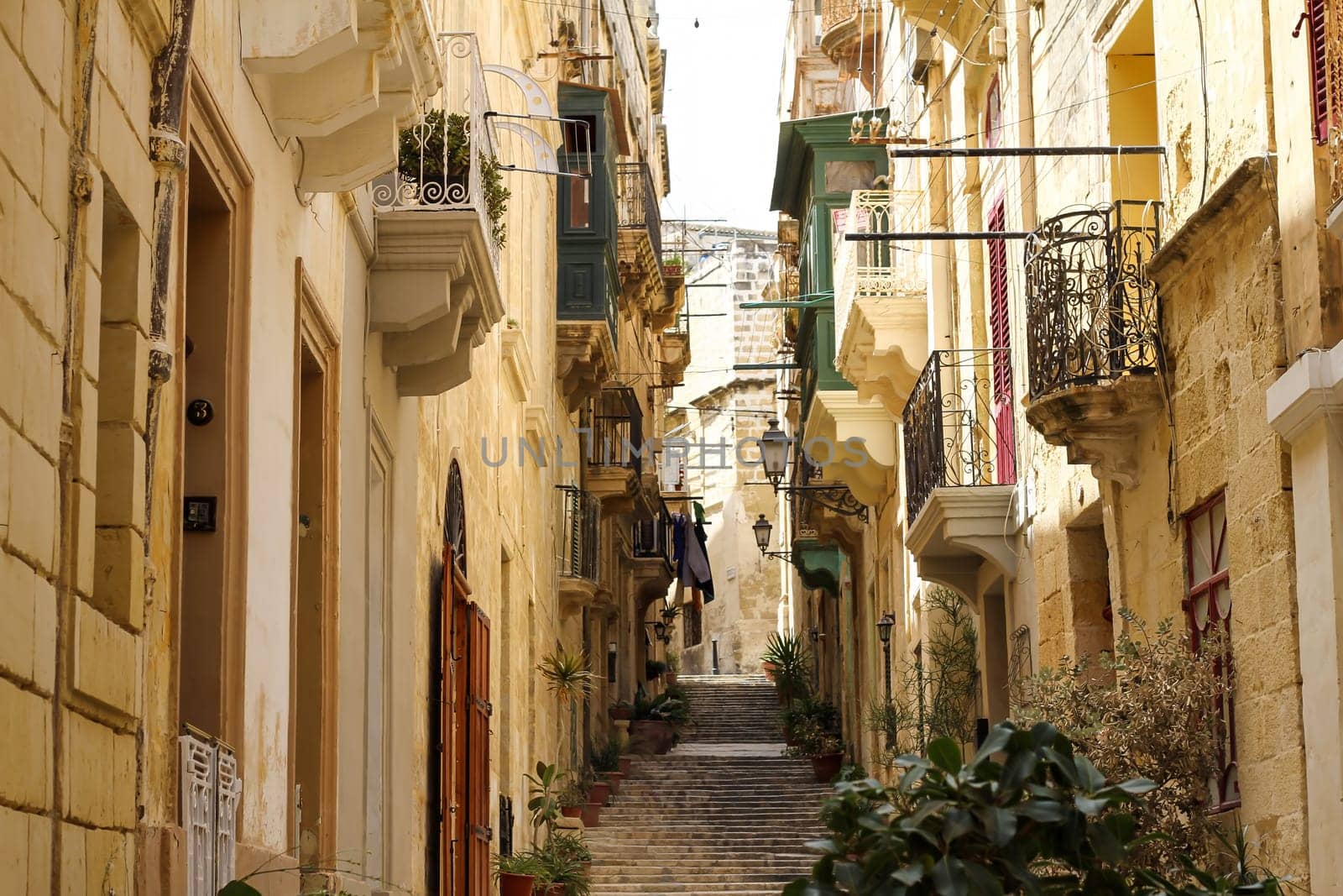 Street in Birgu (Vittoriosa), Malta.