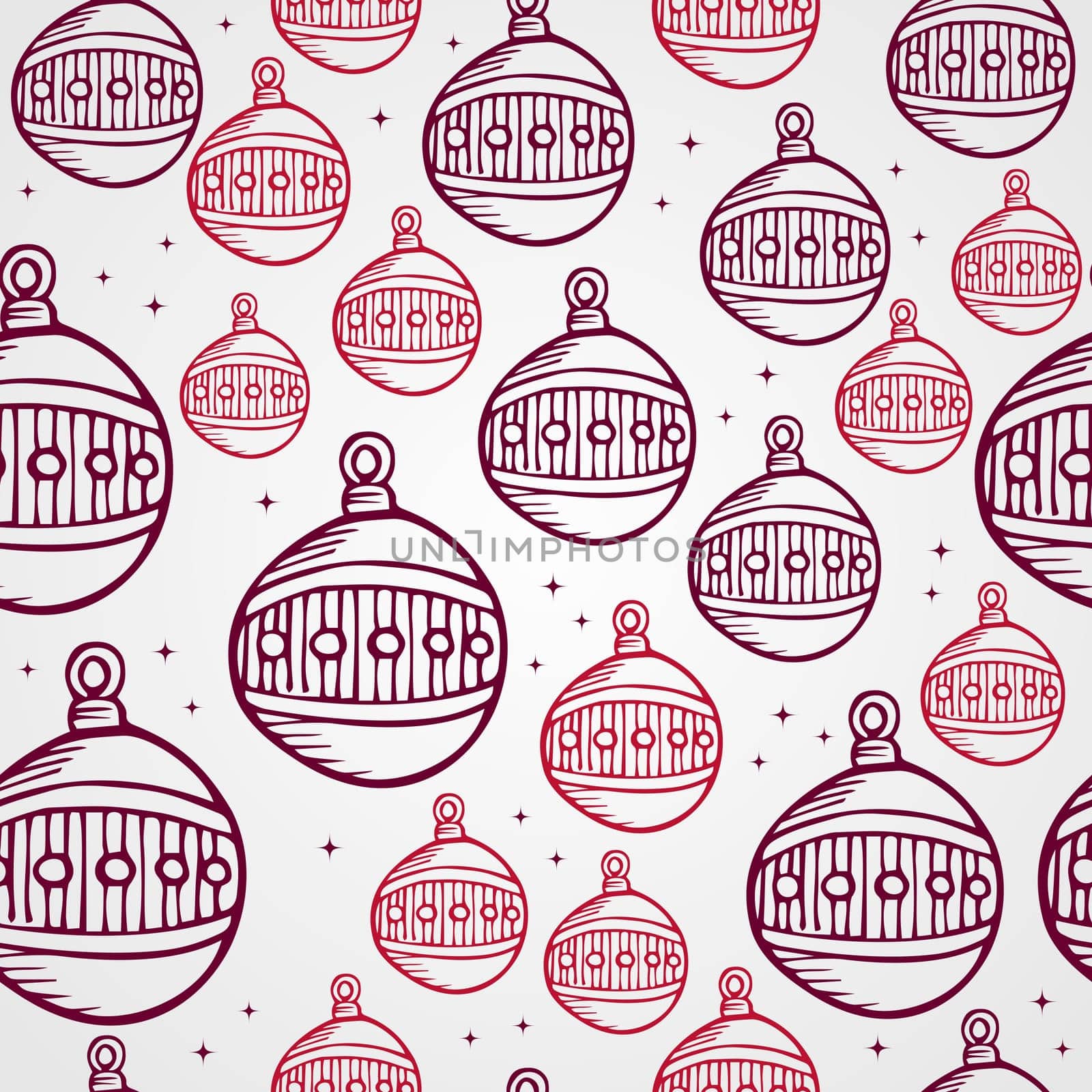 Merry Christmas hand drawn circle bauble seamless pattern background. EPS10 vector file organized in layers for easy editing..
