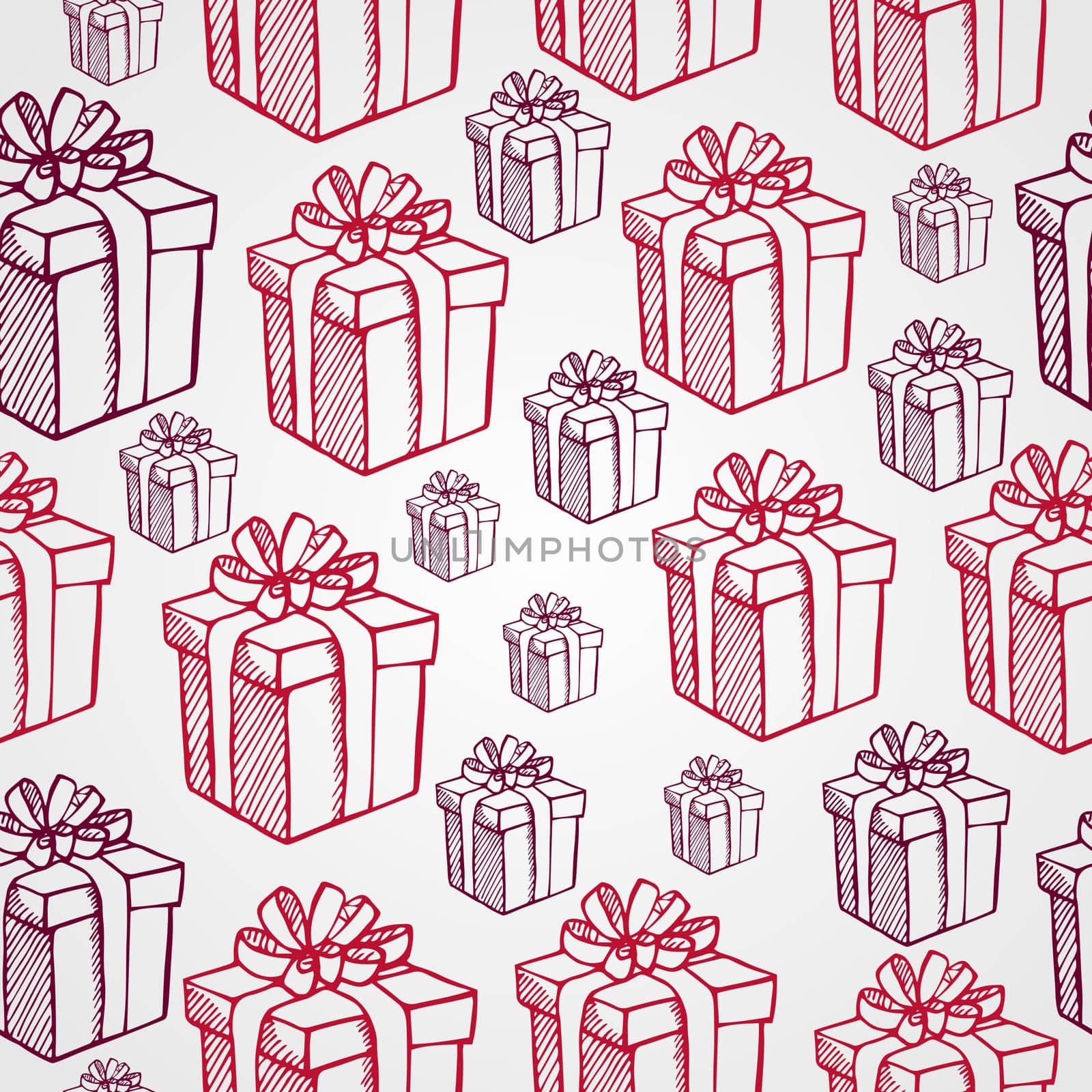 Vintage Christmas elements, presents and gifts boxes seamless pattern background. EPS10 vector file organized in layers for easy editing.