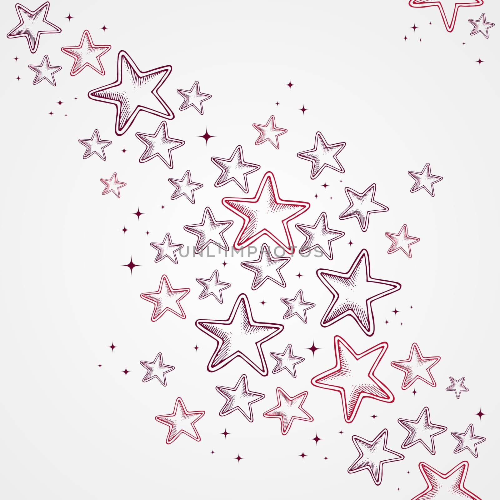 Merry Christmas hand drawn star shapes seamless pattern background. EPS10 vector file organized in layers for easy editing.