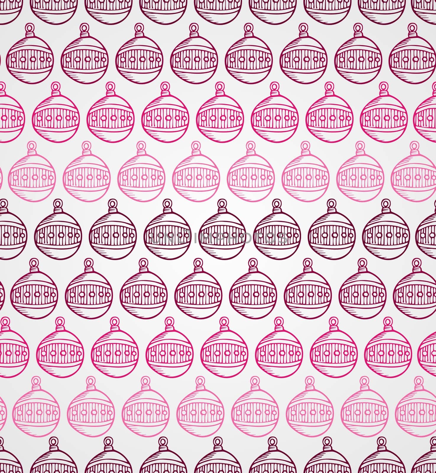 Merry Christmas sketch style circle bauble seamless pattern background. EPS10 vector file organized in layers for easy editing..