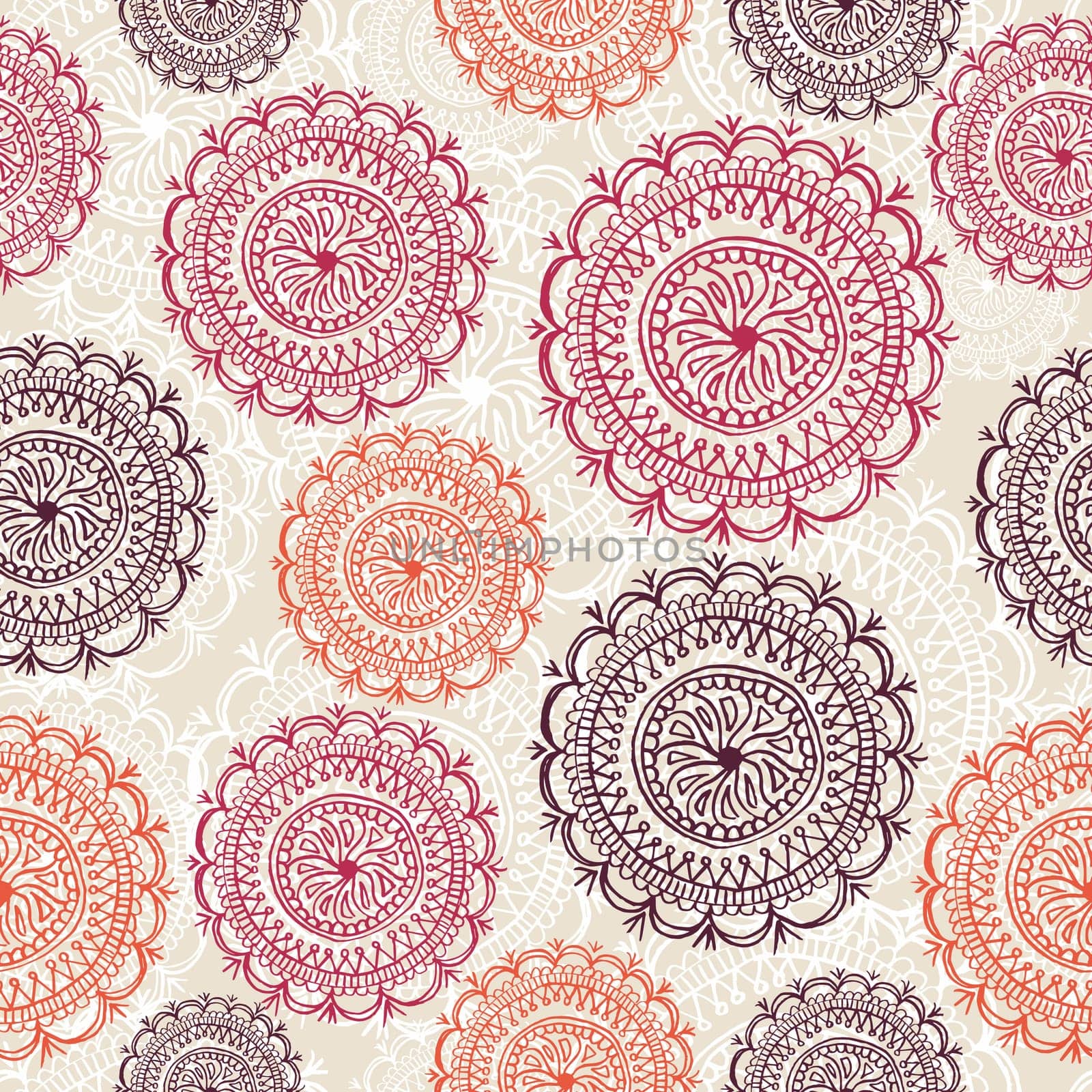 Vintage round elements seamless pattern background. EPS10 vector file organized in layers for easy editing.
