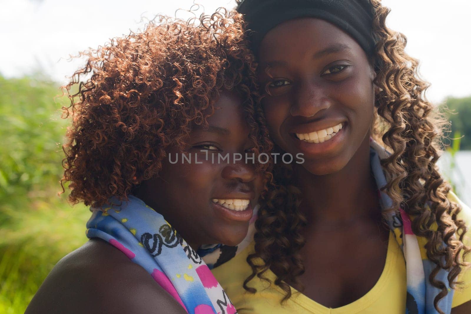 Happy african children having a nice dat at the park.