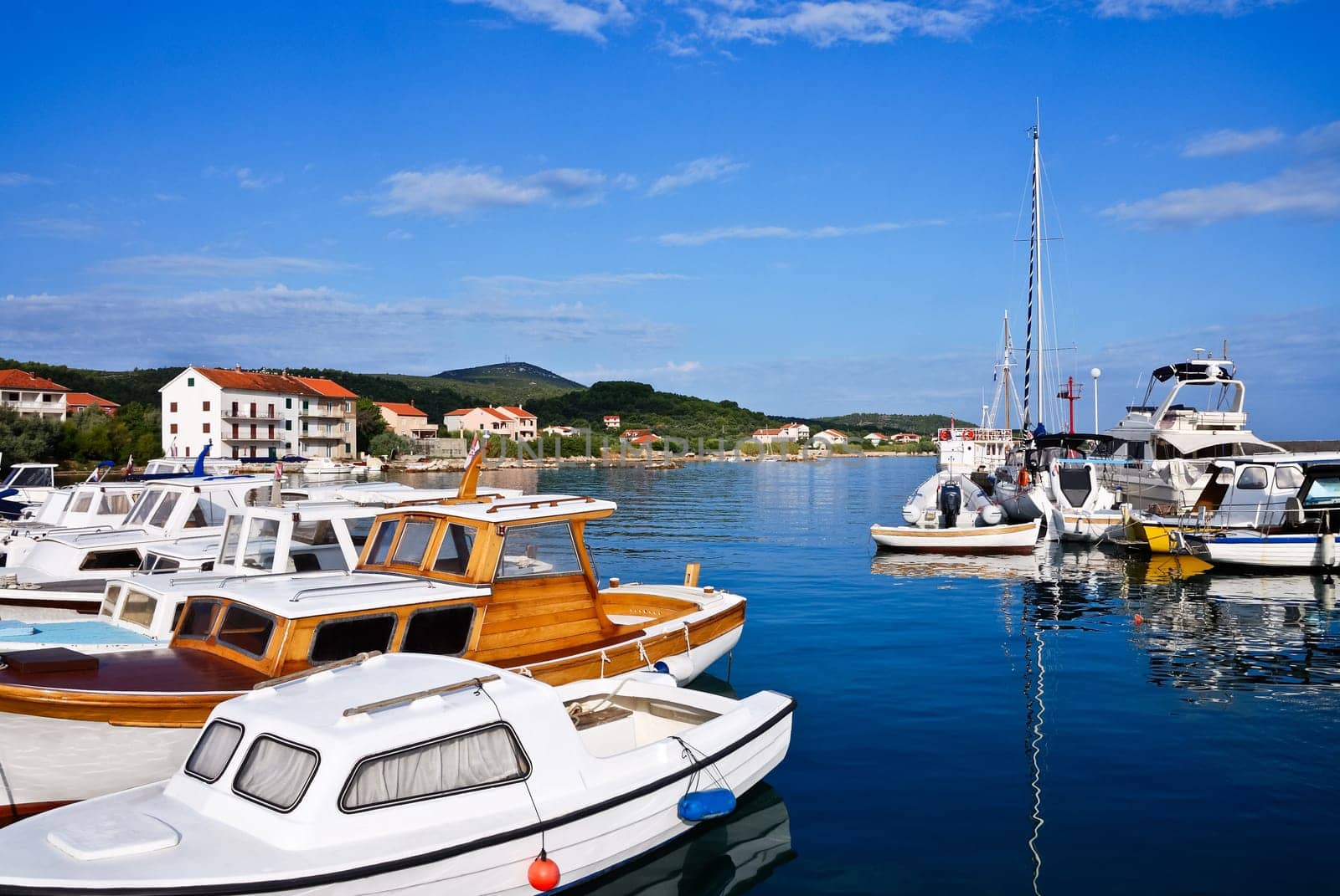 Boats in the harbour in Croatia