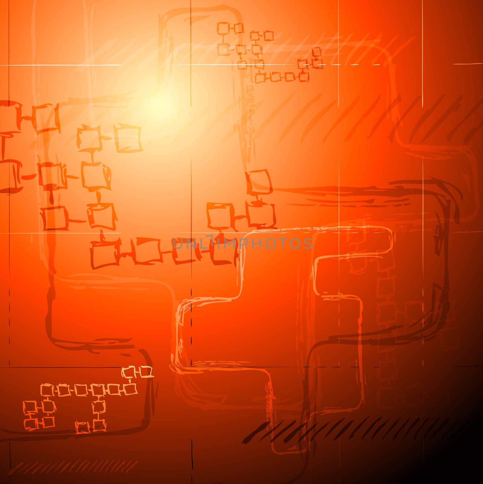 Concept orange technical drawing. Vector illustration eps 10