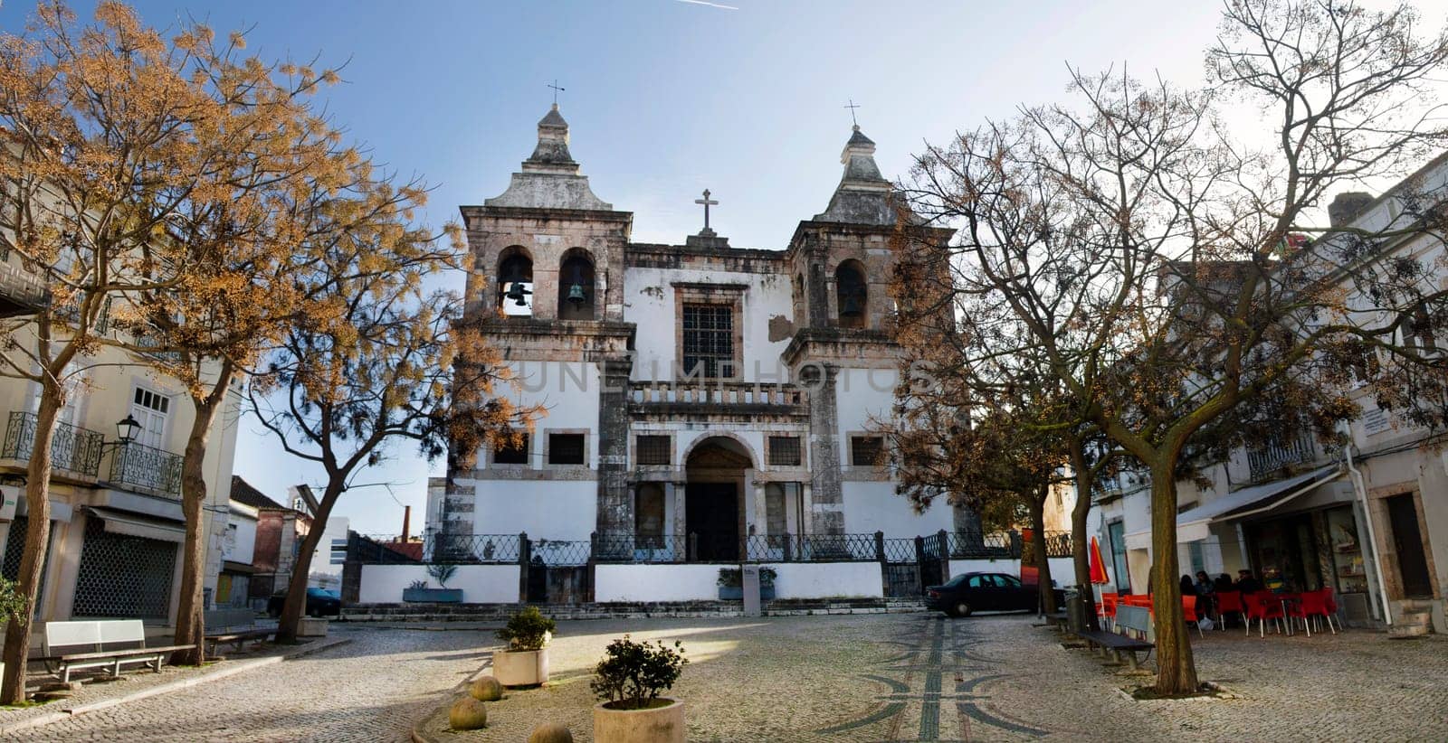 Close view of Santa Maria da Se church located in Setubal city, Portugal.