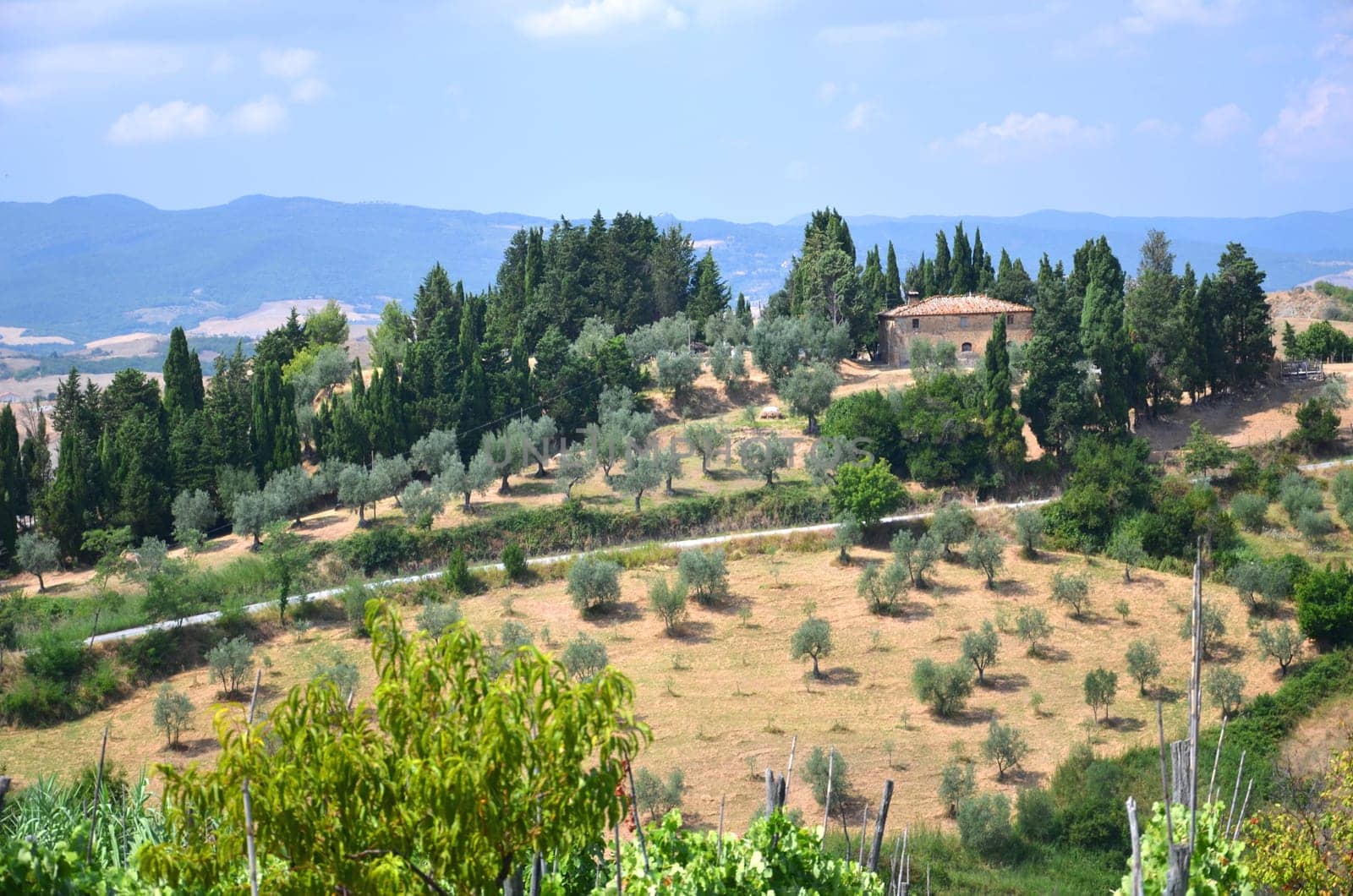 Beautiful picturesque landscape of countyside in Tuscany, Italy