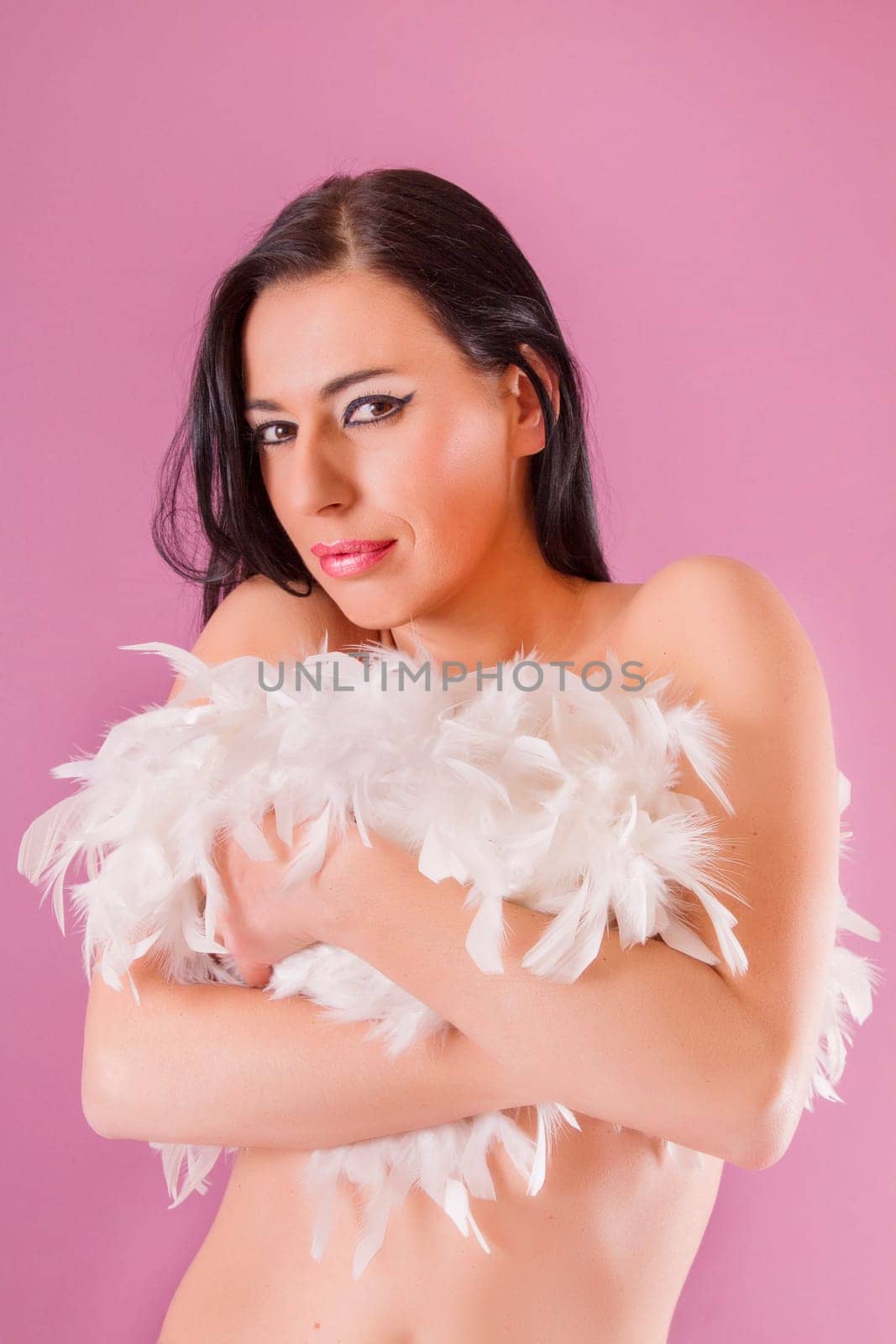 Portrait of a beautiful young woman posing in a sensual way.