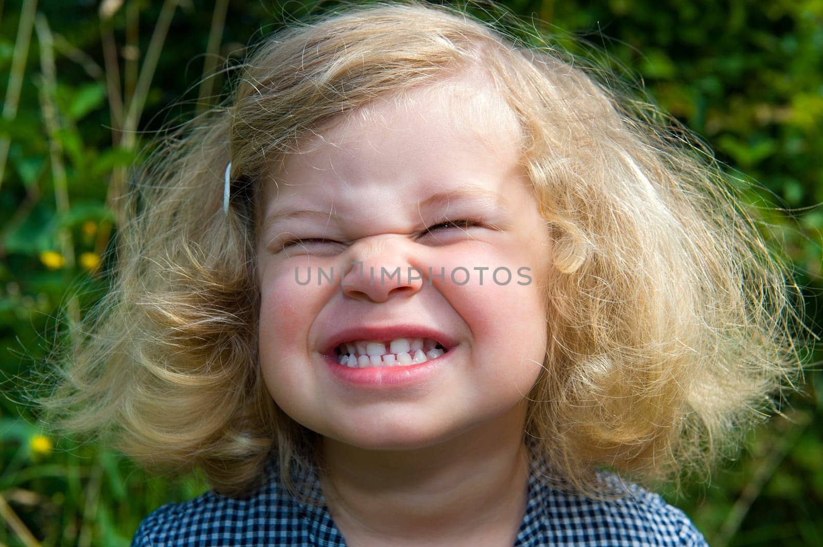 funny girl is grining
