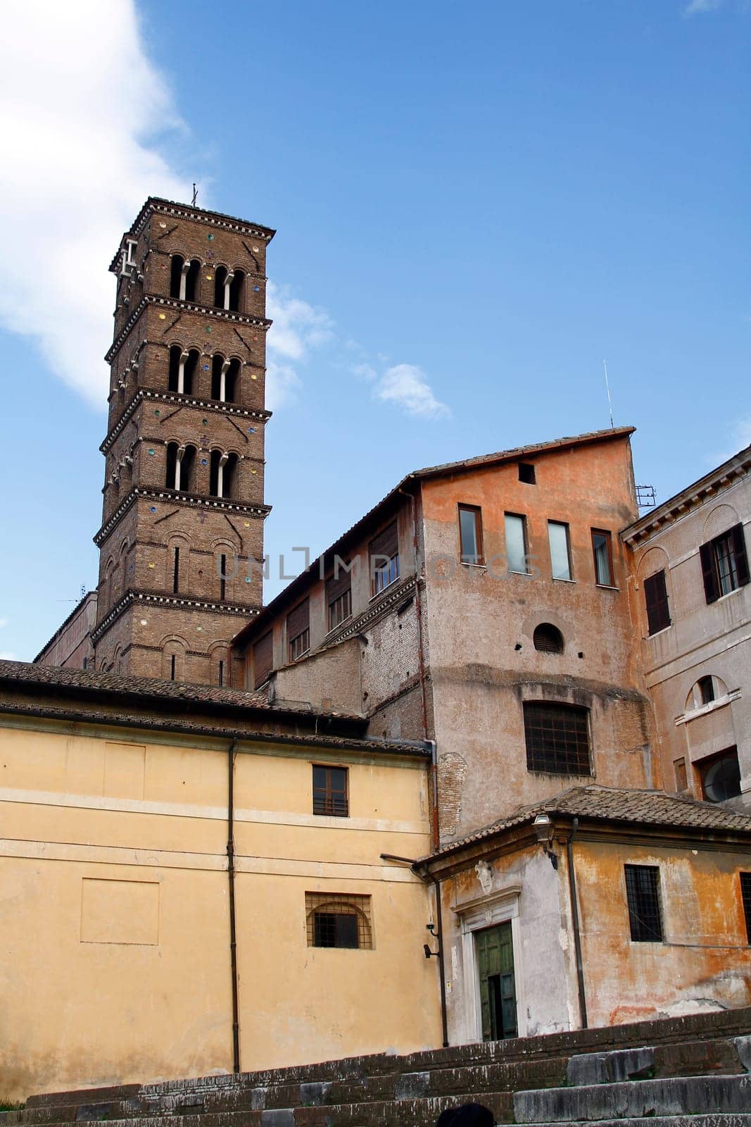 View of the Palatino ruins located in Rome, Italy.