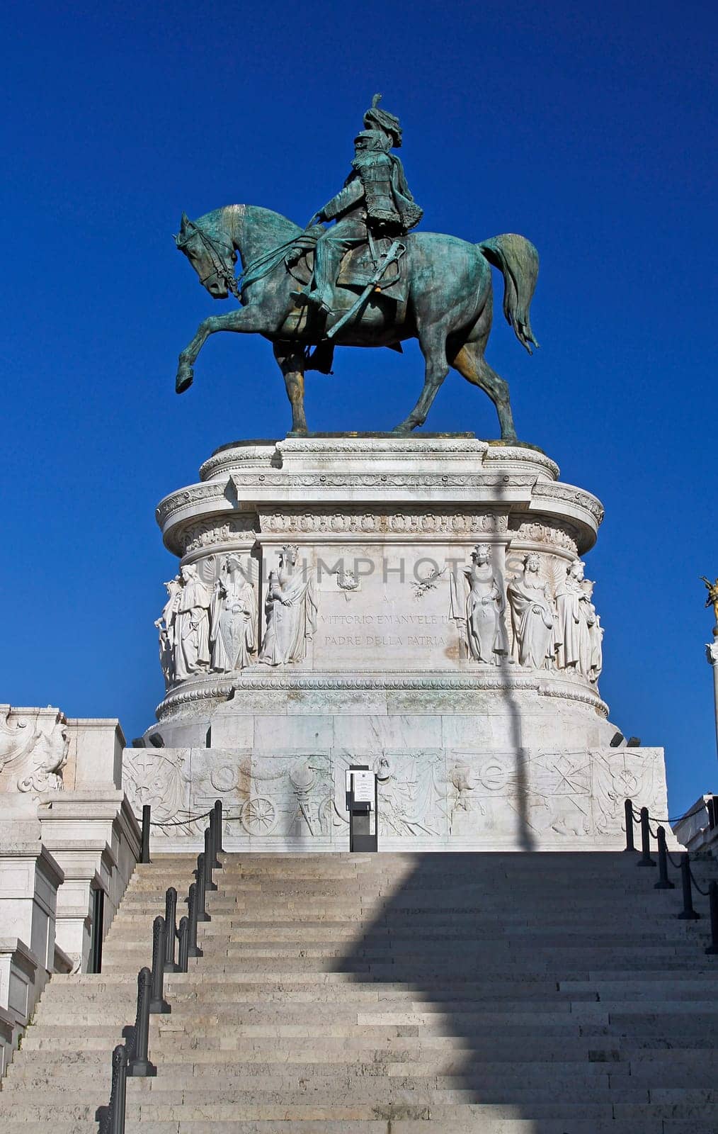 Statues in the Monument of Victor Emmanuel II, located in Rome, Italy